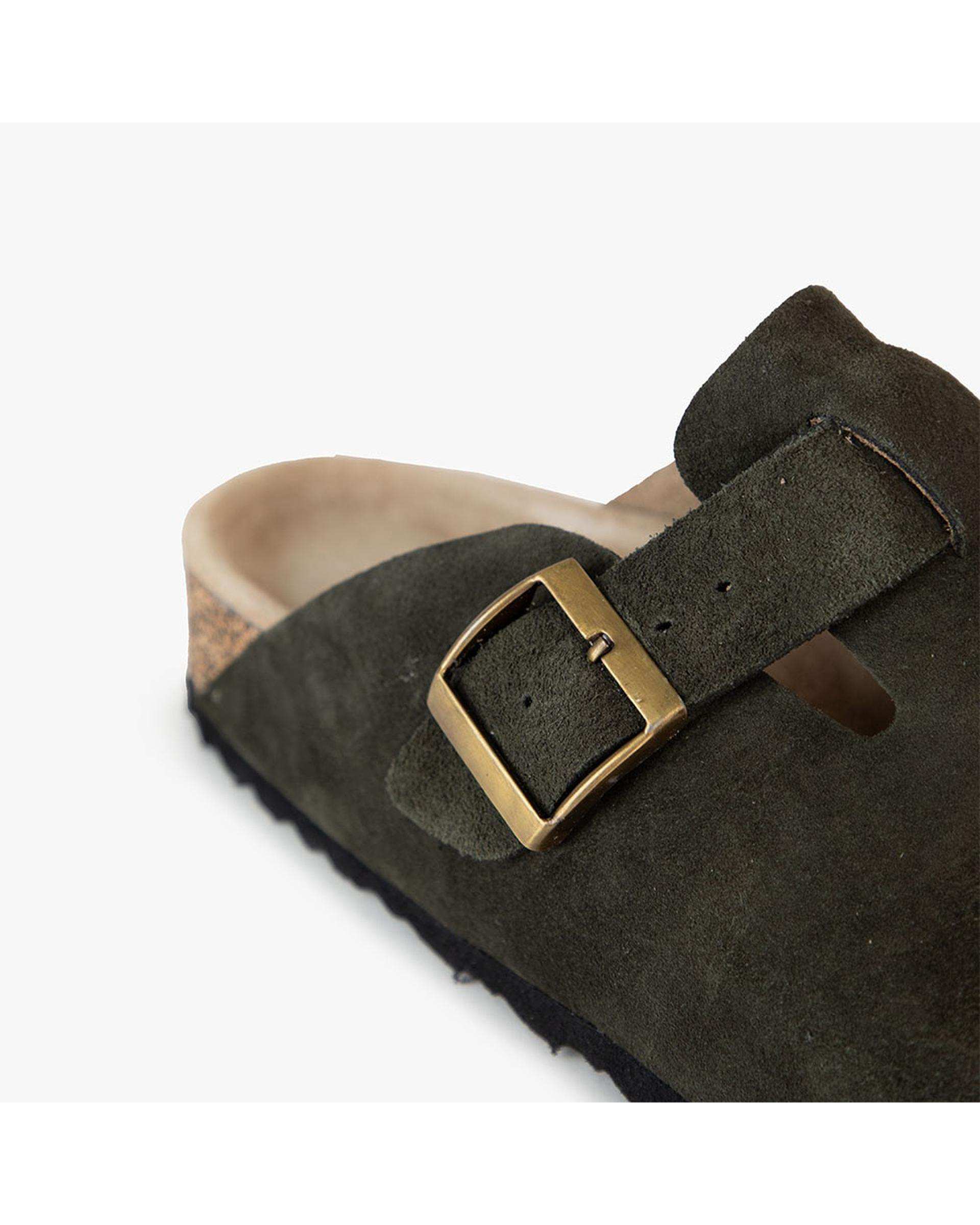 صندل اسلیپر چرم مردانه طبی سبز برتونیکس Berttonix کد PS-۰۵