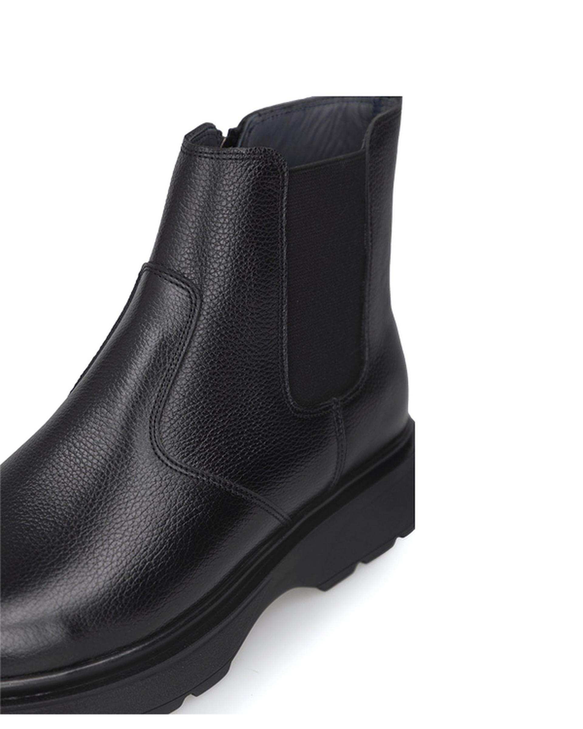 بوت چرم مردانه طبی مشکی برتونیکس Berttonix کد M-۴۱۳ B