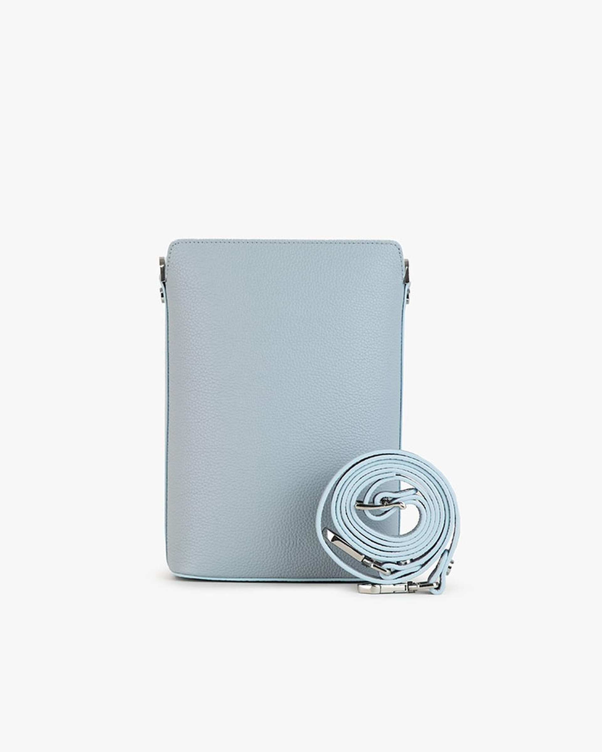 کیف چرم دوشی زنانه آبی برتونیکس Berttonix کد 4042