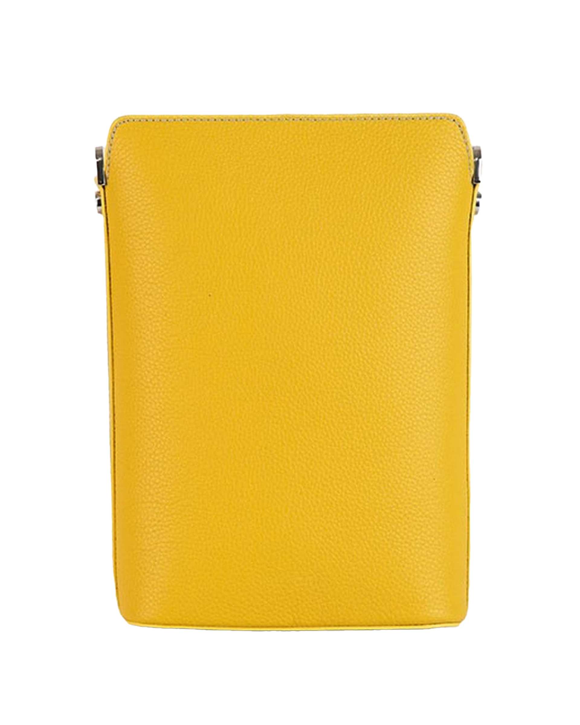 کیف چرم دوشی زنانه زرد برتونیکس Berttonix کد 4042