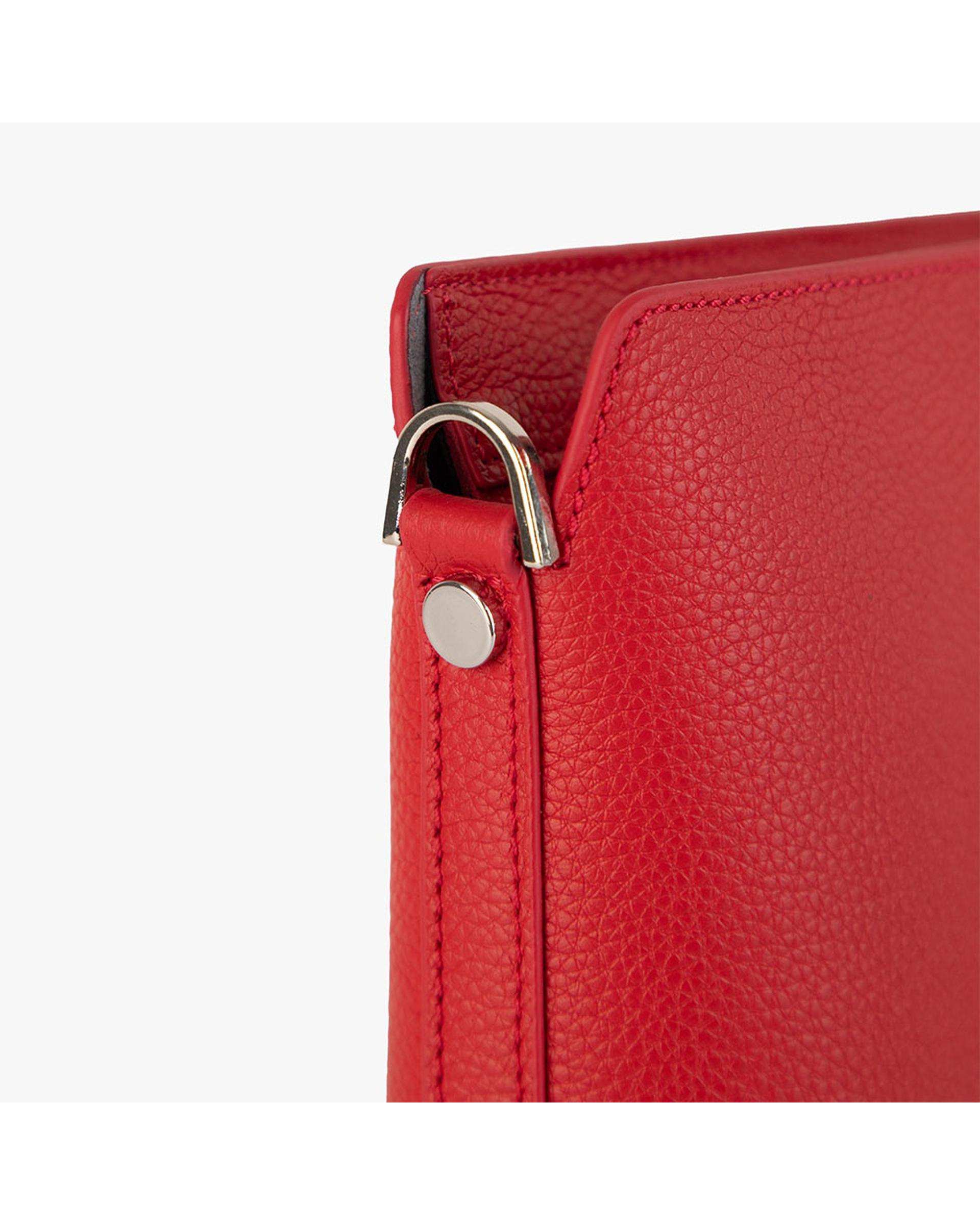 کیف چرم دوشی زنانه قرمز برتونیکس Berttonix کد 4042