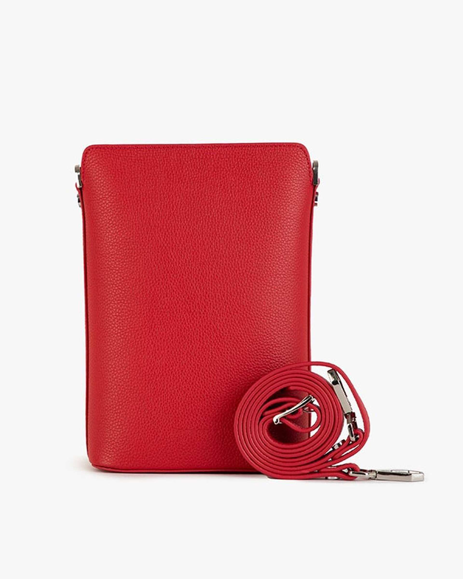 کیف چرم دوشی زنانه قرمز برتونیکس Berttonix کد 4042