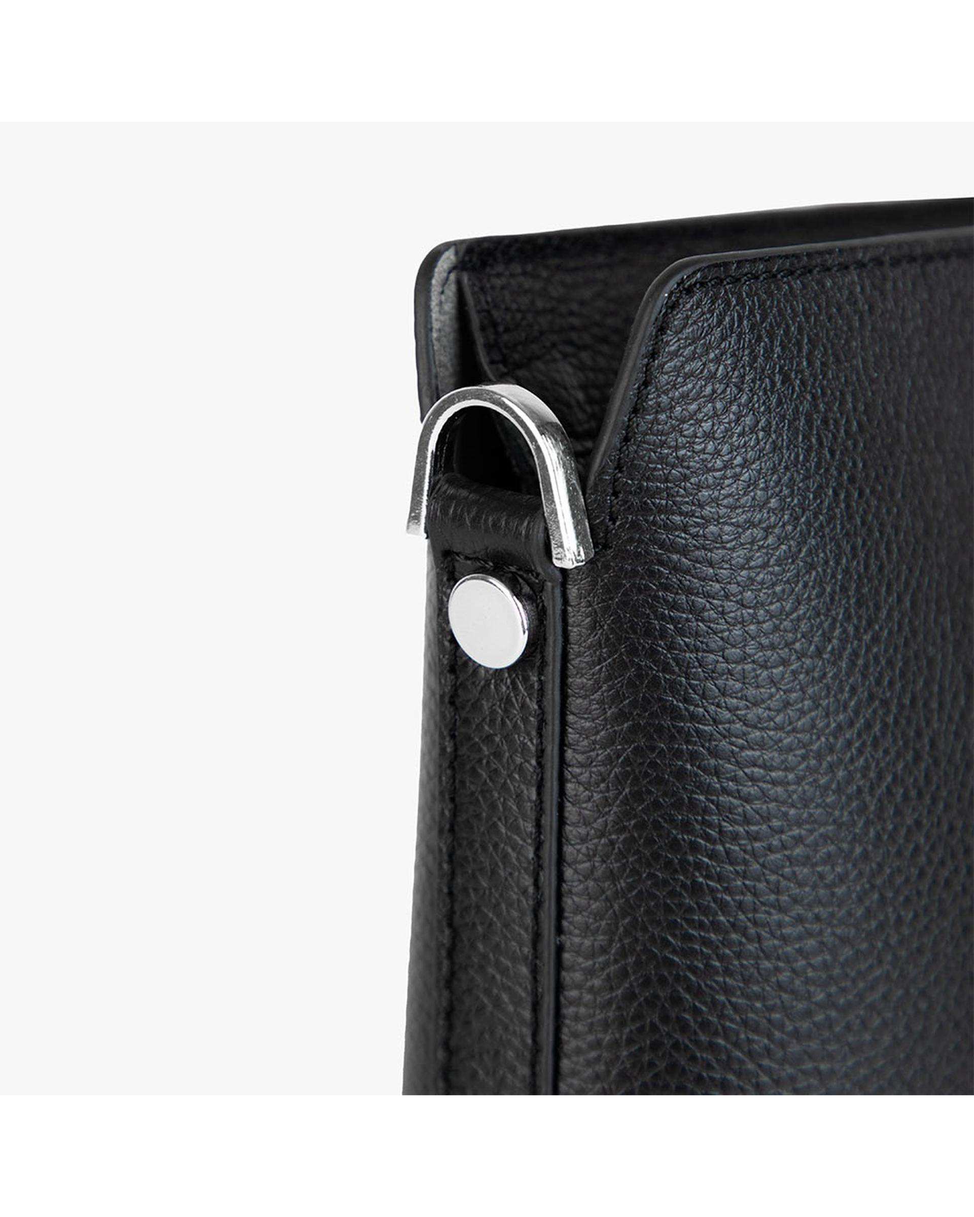 کیف چرم دوشی زنانه مشکی برتونیکس Berttonix کد 4042