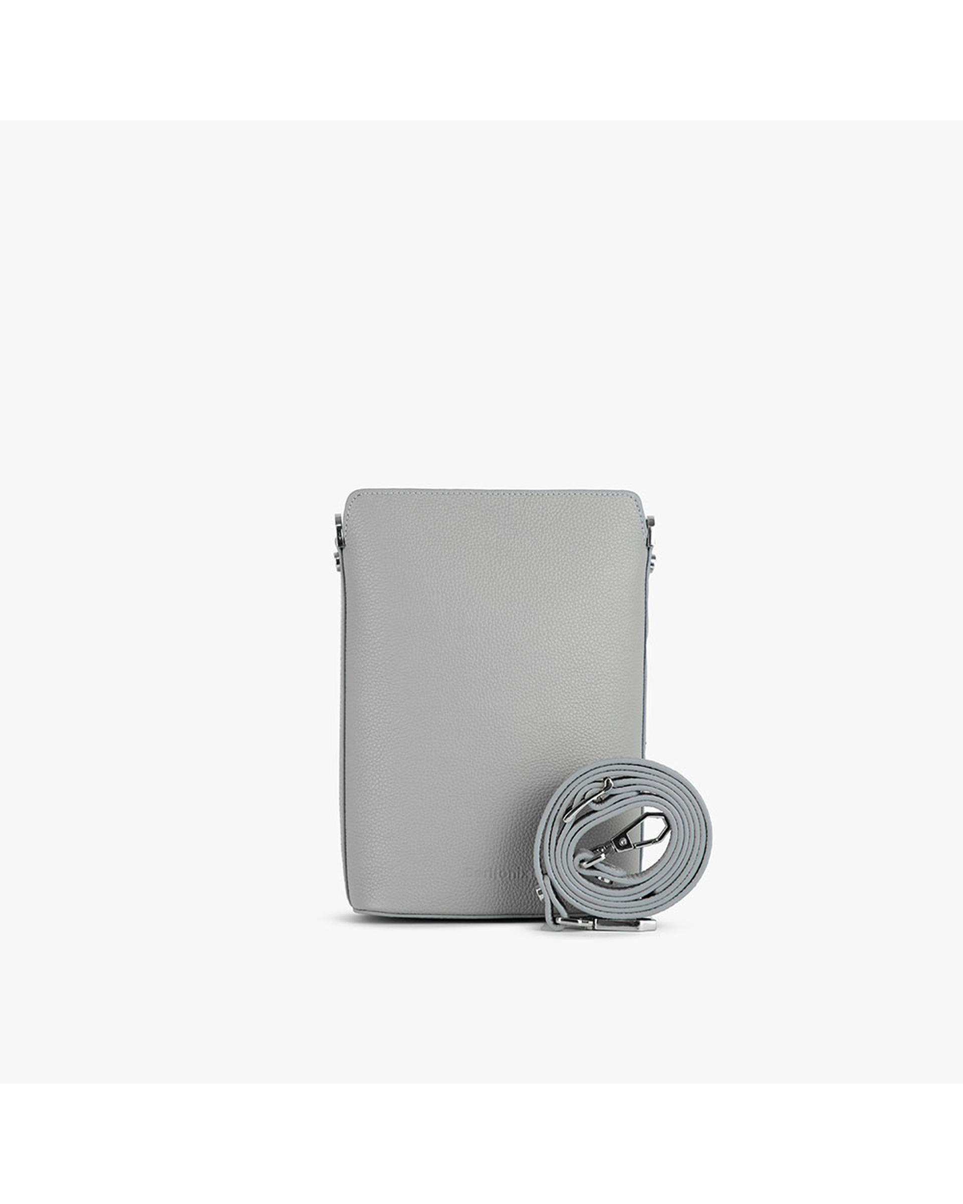 کیف چرم دوشی زنانه طوسی برتونیکس Berttonix کد 4042