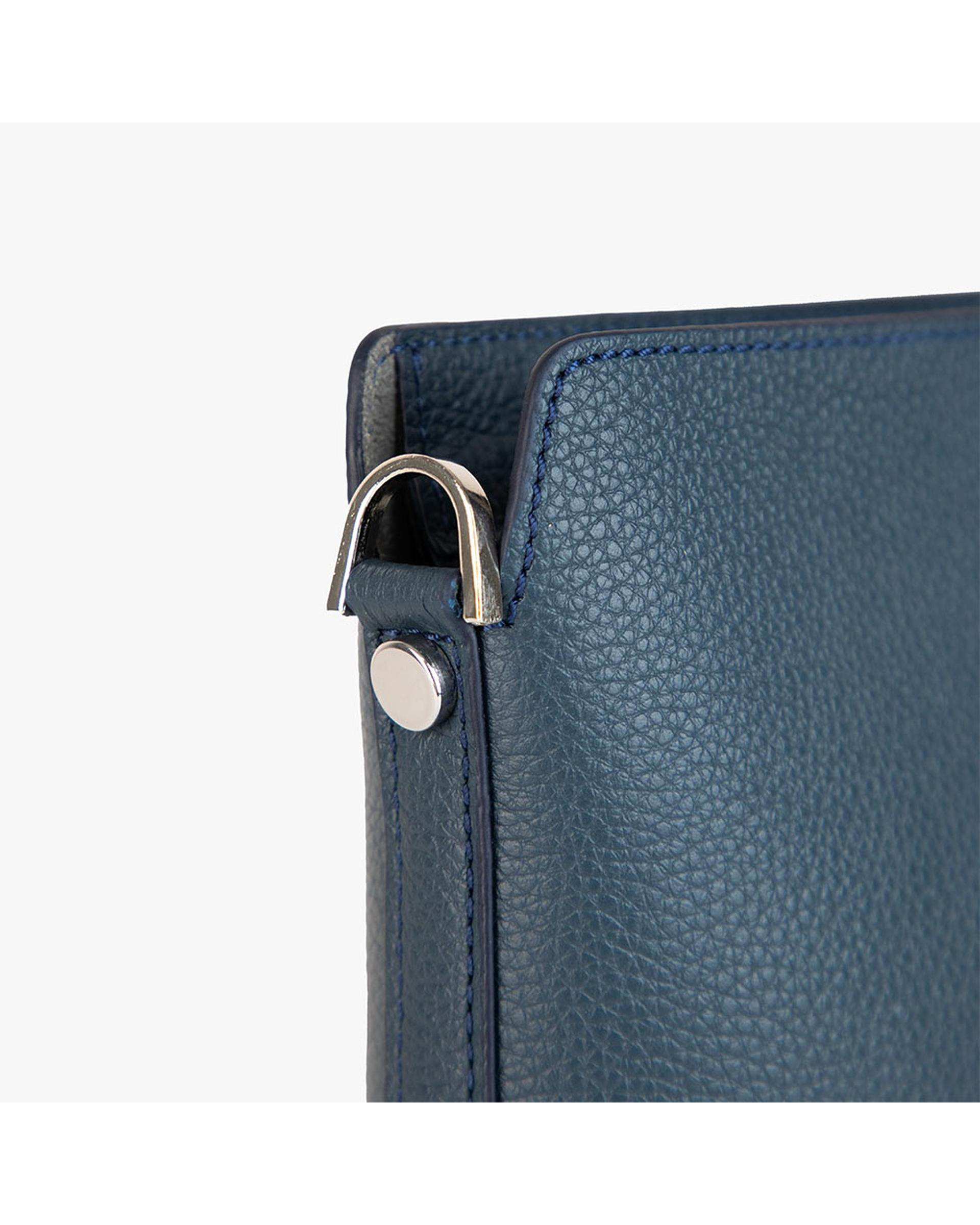 کیف چرم دوشی زنانه سرمه ای برتونیکس Berttonix کد 4042