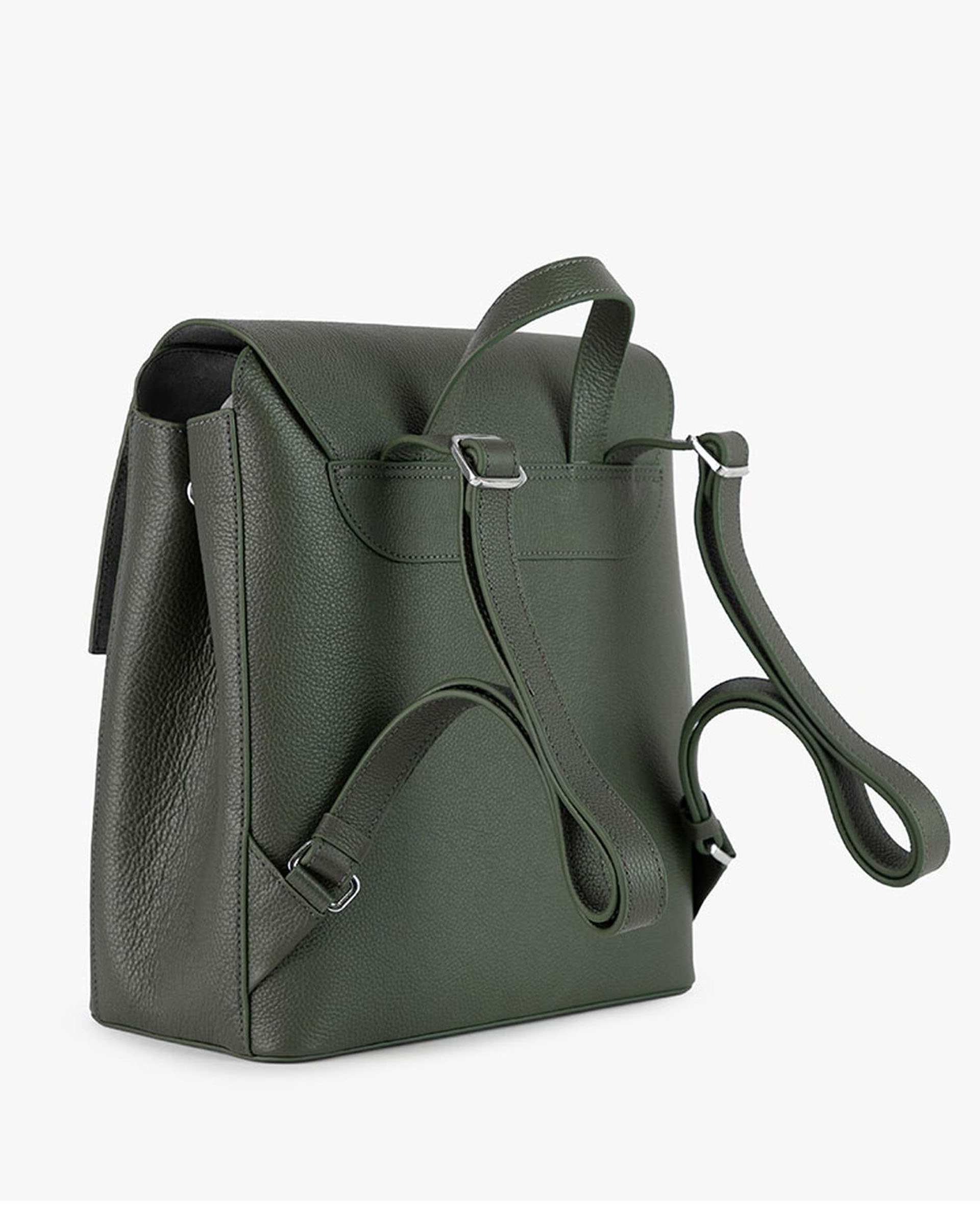 کوله پشتی چرم زنانه سبز برتونیکس Berttonix کد 4043