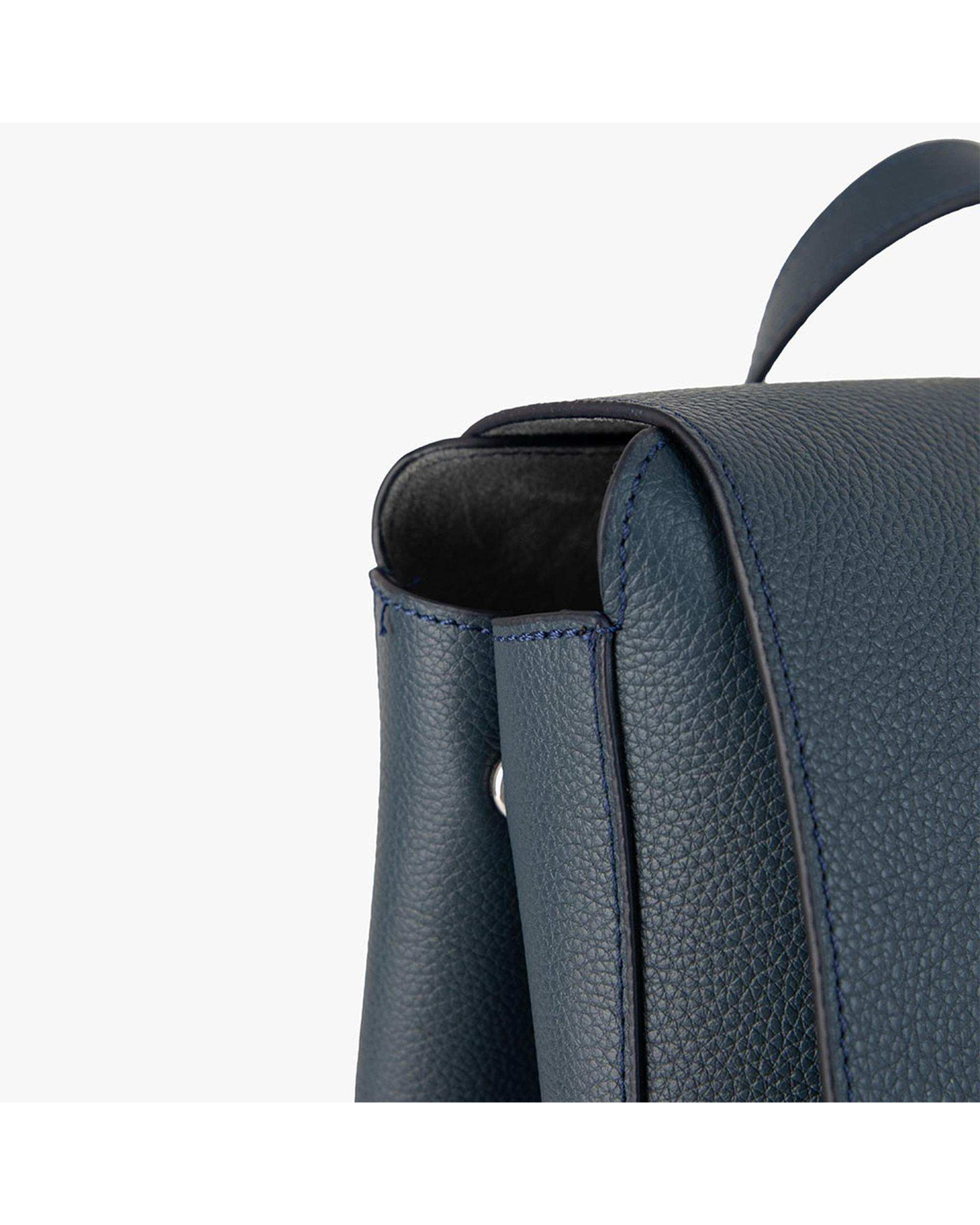 کوله پشتی چرم زنانه سرمه ای برتونیکس Berttonix کد 4043