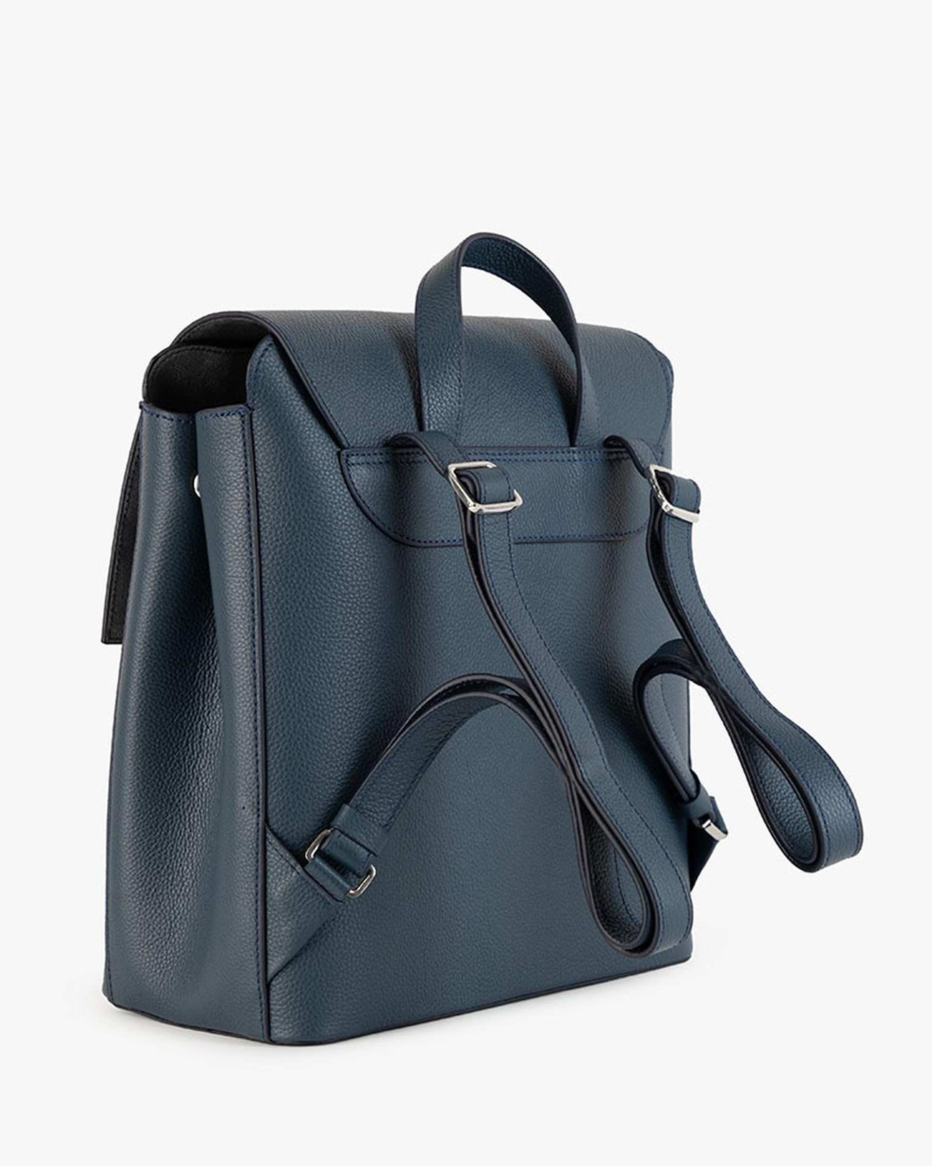 کوله پشتی چرم زنانه سرمه ای برتونیکس Berttonix کد 4043