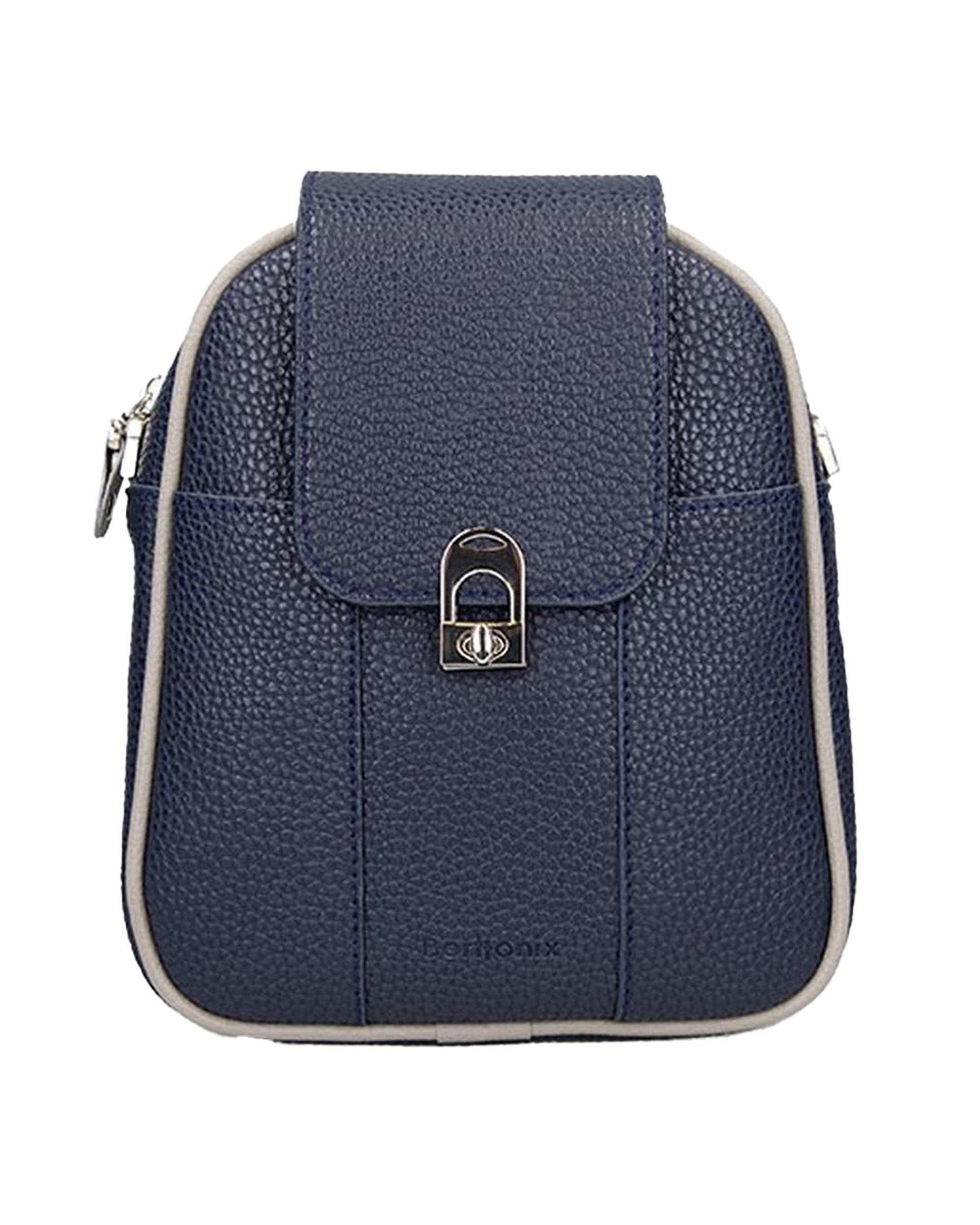 کیف دوشی زنانه سرمه ای برتونیکس Berttonix کد 1020