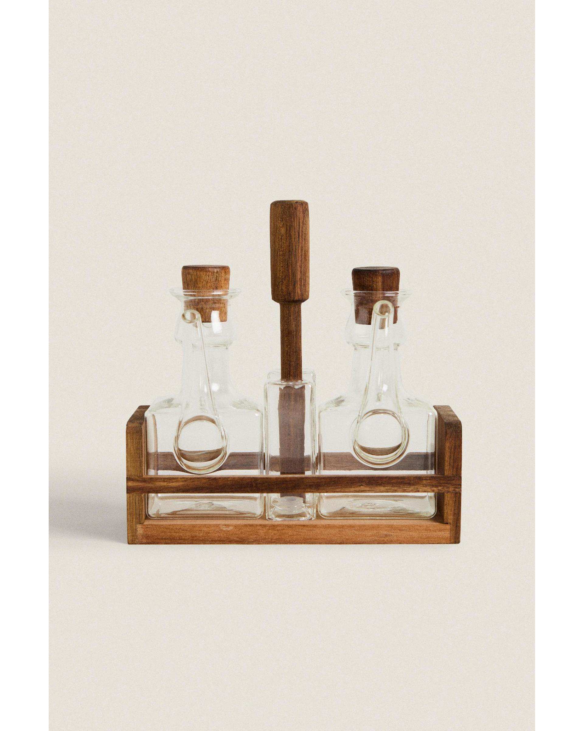 ست روغن ریز مکعبی 2 عددی به همراه استند چوبی