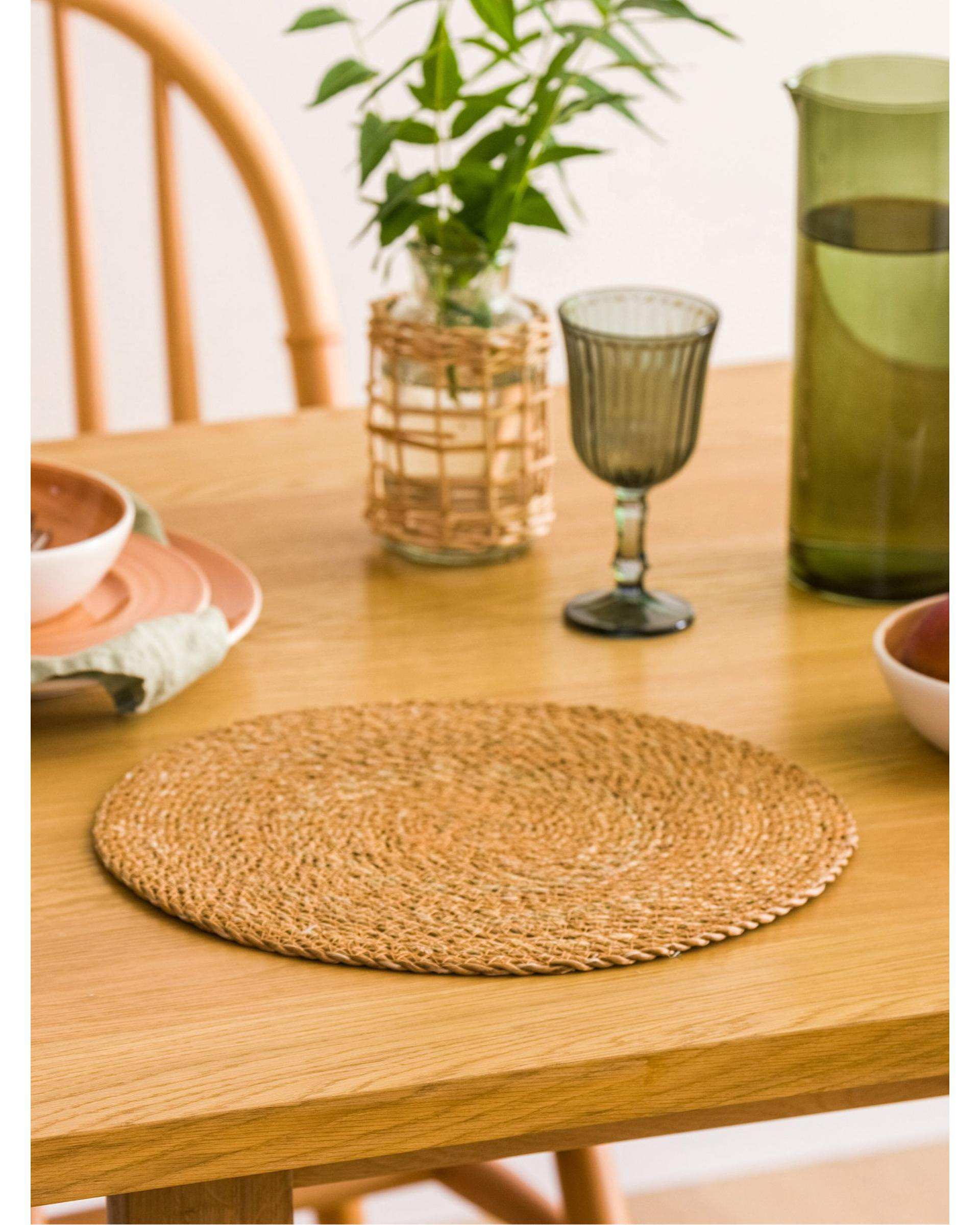 زیر بشقابی حصیری گرد قطر 33 سانتی متر