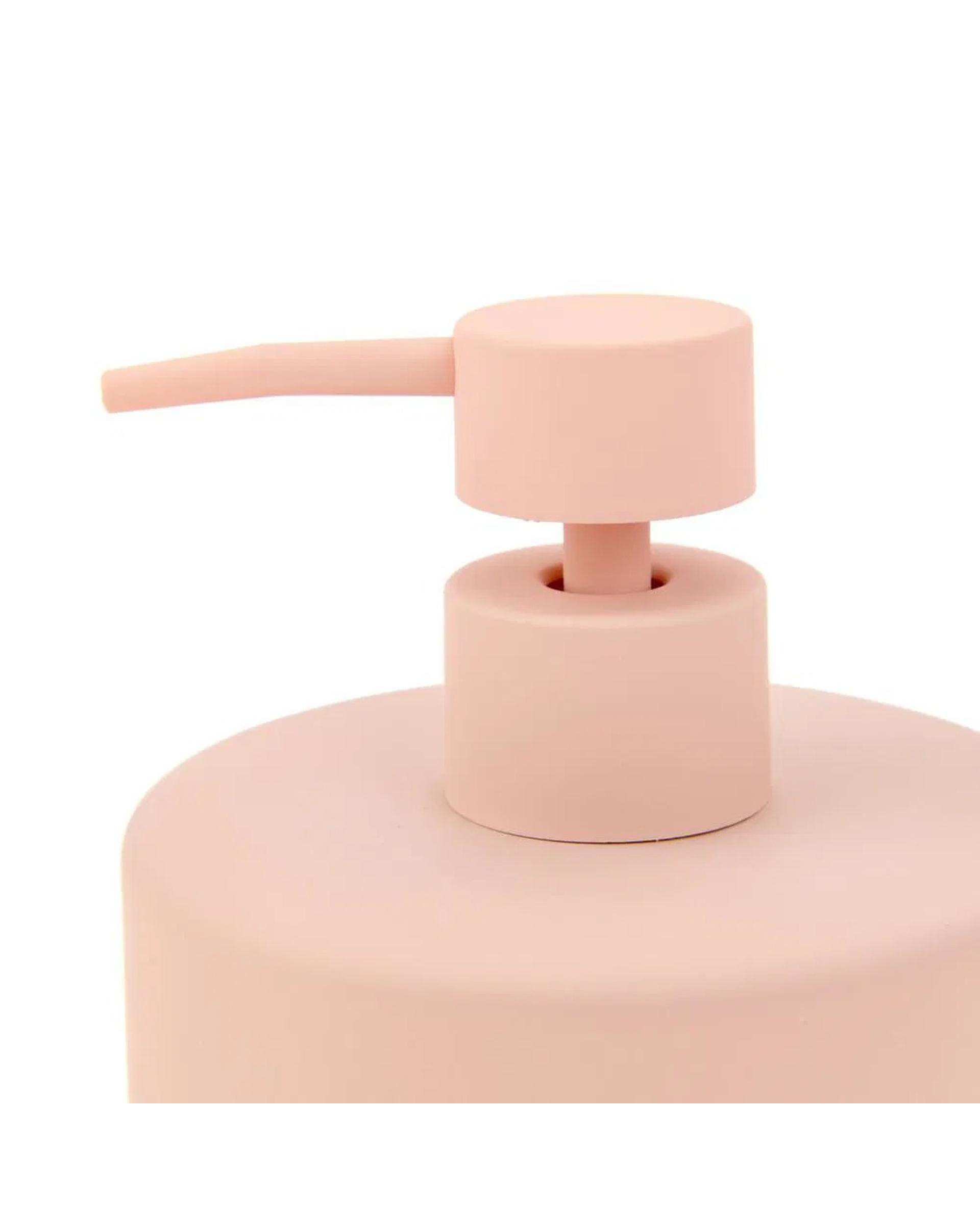 پمپ مایع دستشویی سرامیکی صورتی با روکش مخملی