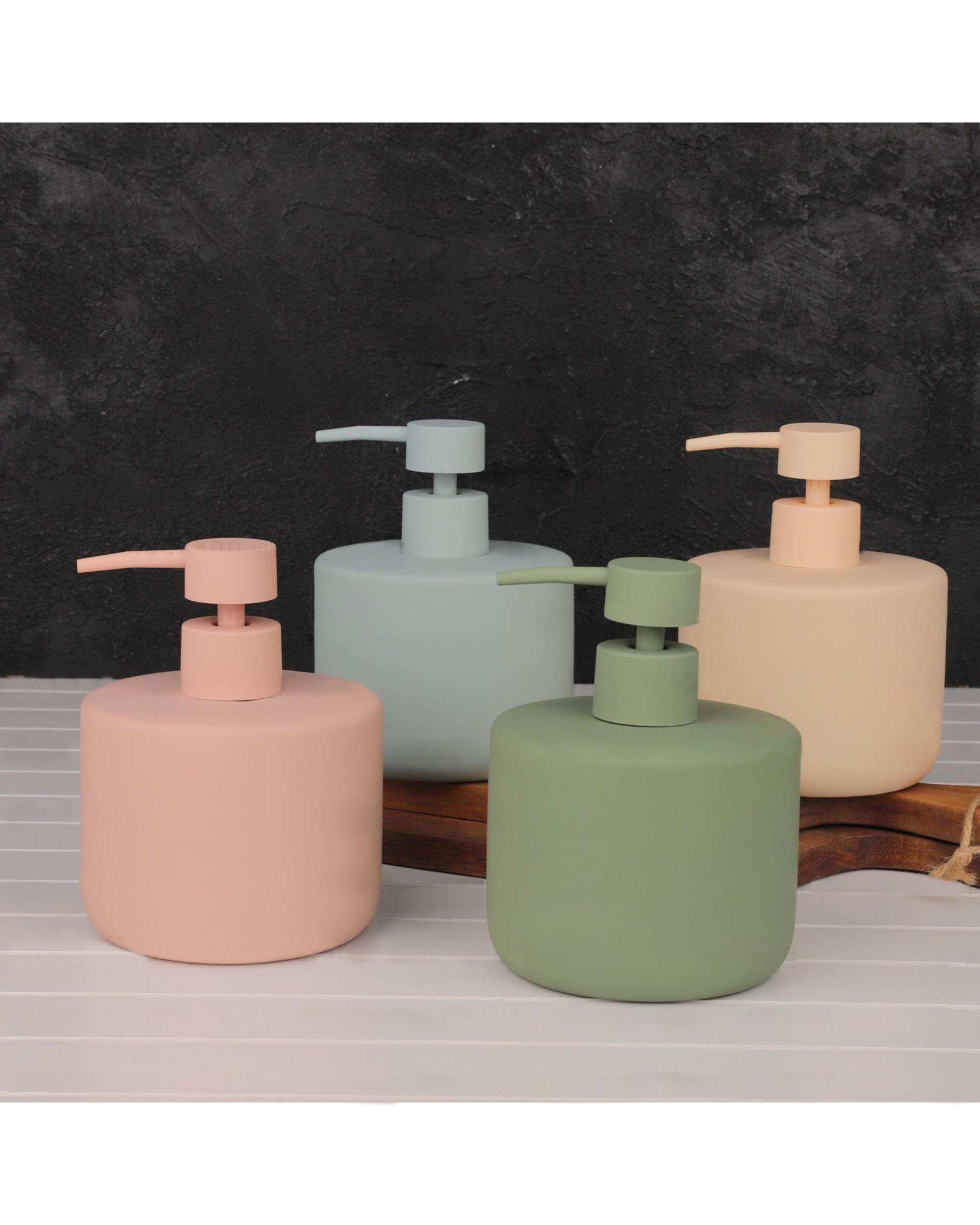 پمپ مایع دستشویی سرامیکی آبی با روکش مخملی