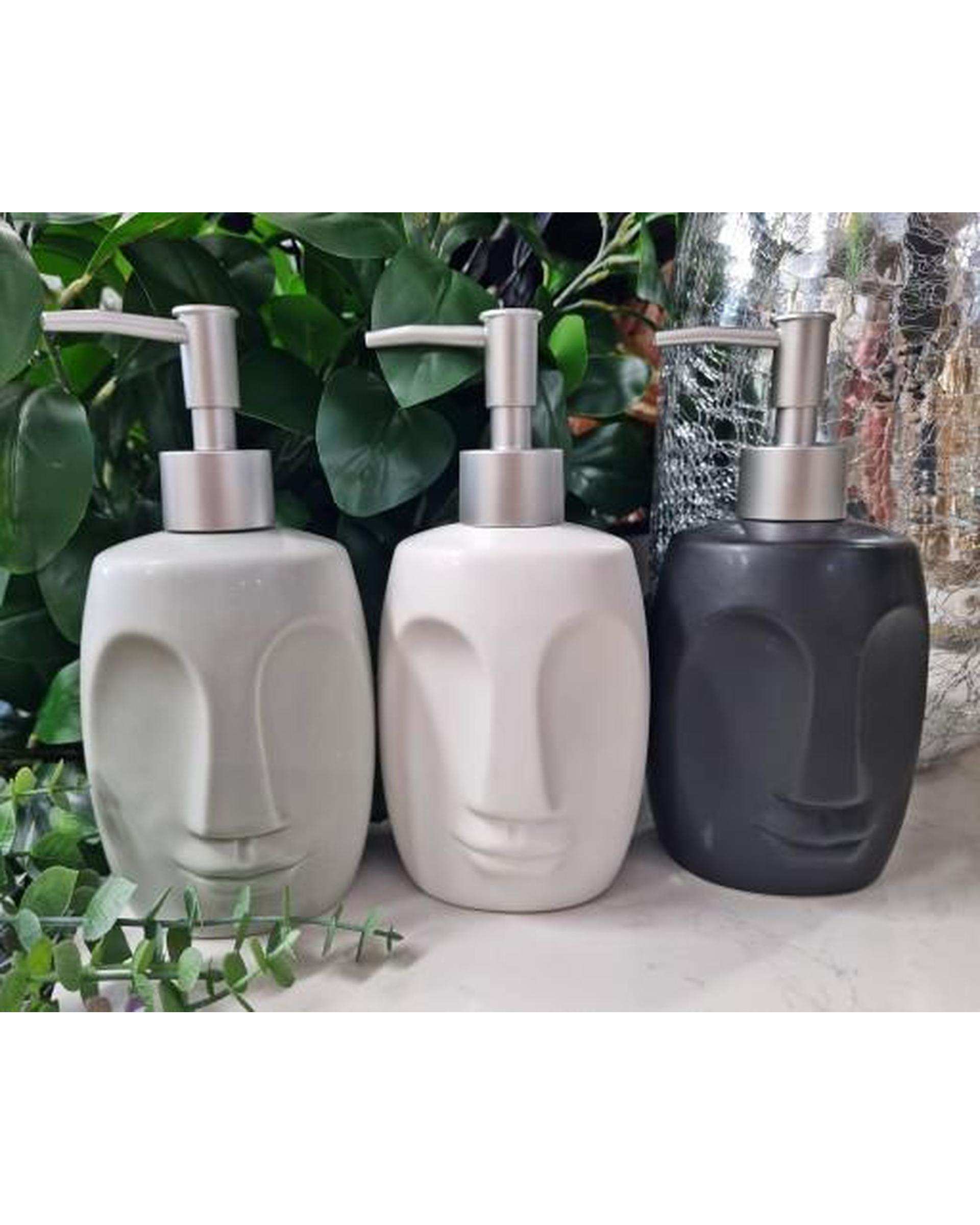 پمپ مایع دستشویی طوسی طرح صورت