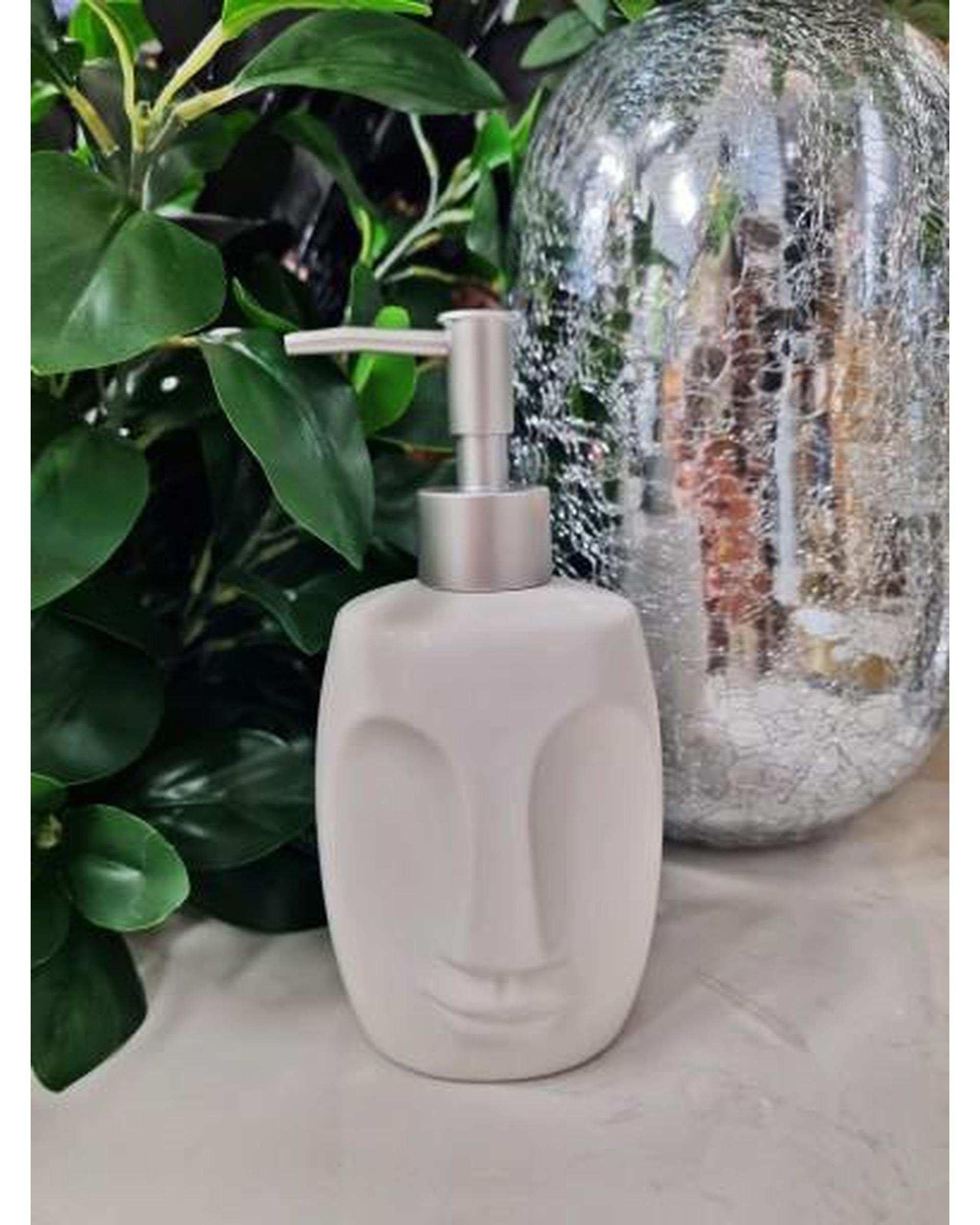 پمپ مایع دستشویی طوسی طرح صورت