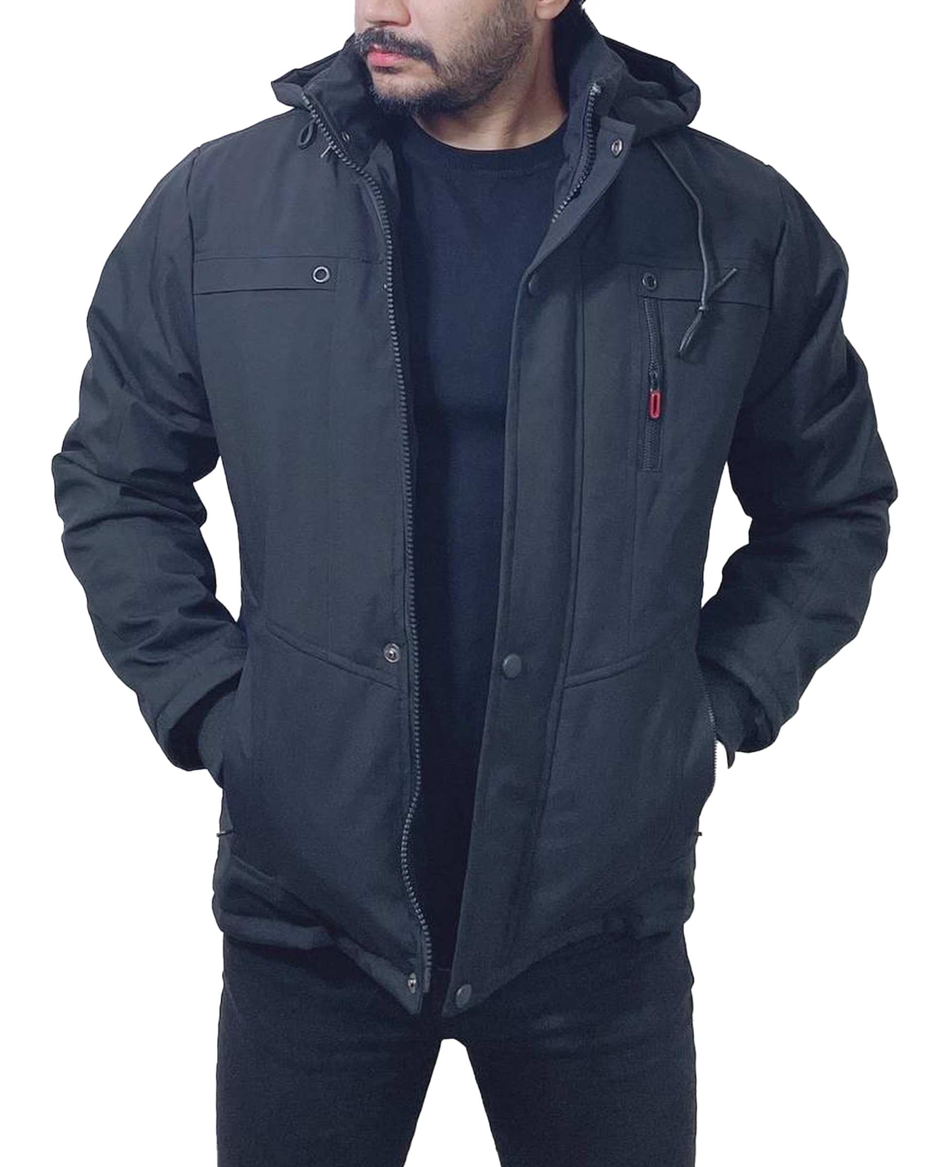 کاپشن مردانه دولایه مشکی دیورسو Diverso مدل لاینر کد 4805