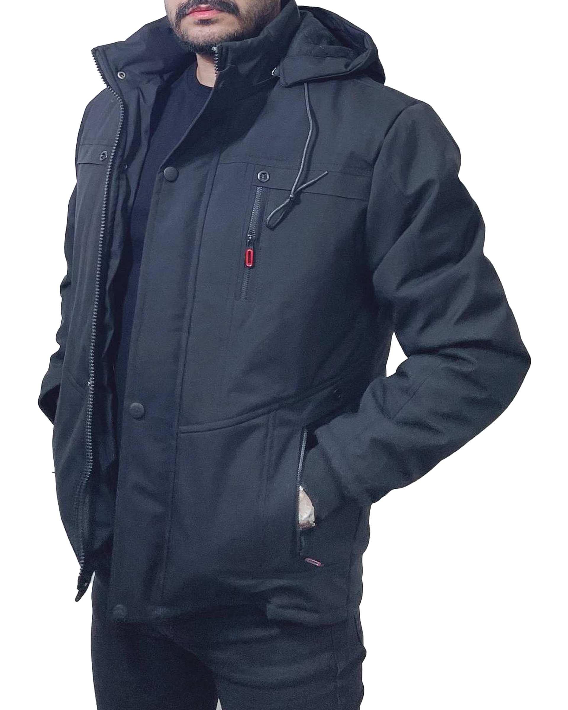 کاپشن مردانه دولایه مشکی دیورسو Diverso مدل لاینر کد 4805