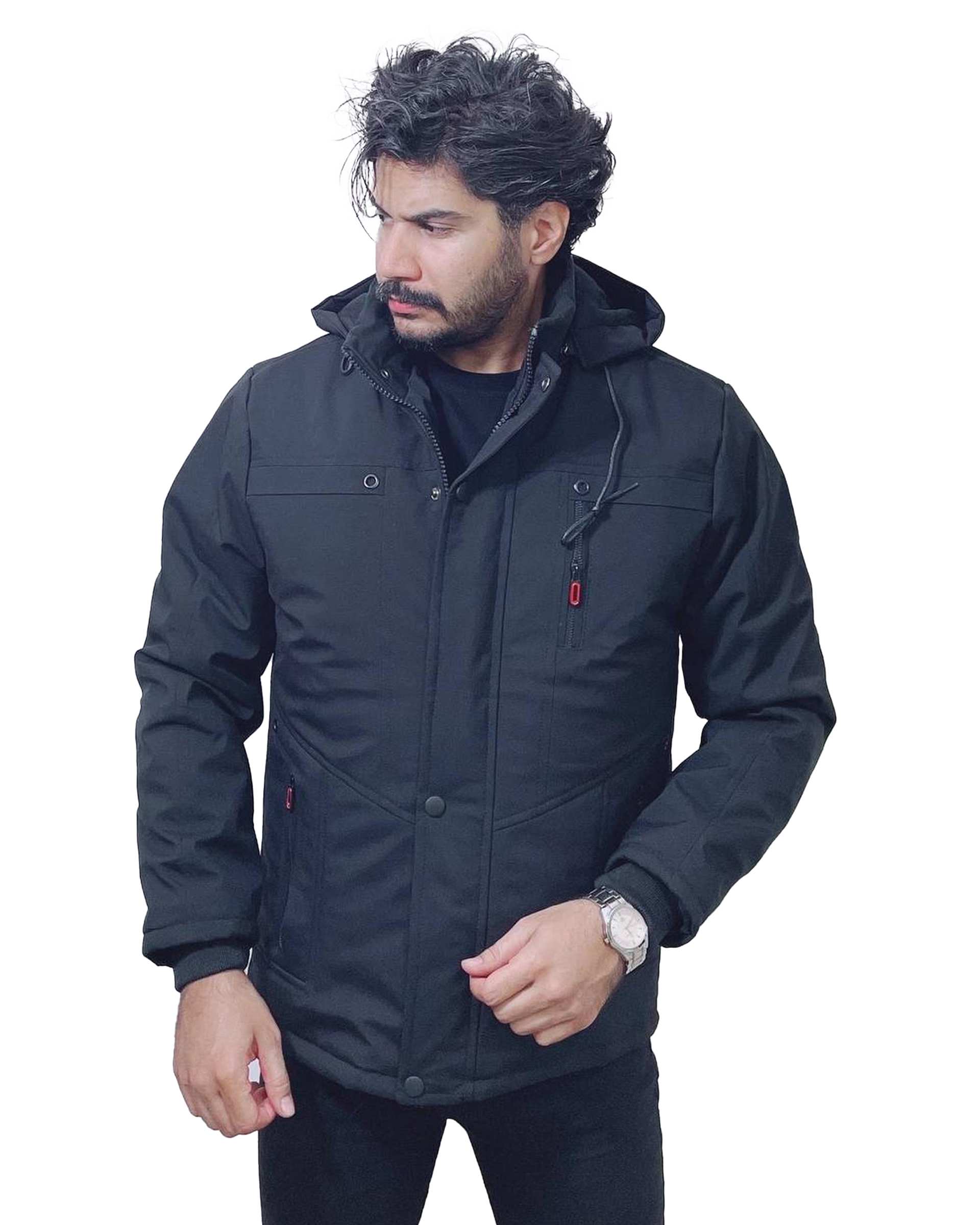 کاپشن مردانه دولایه مشکی دیورسو Diverso مدل لاینر کد 4805