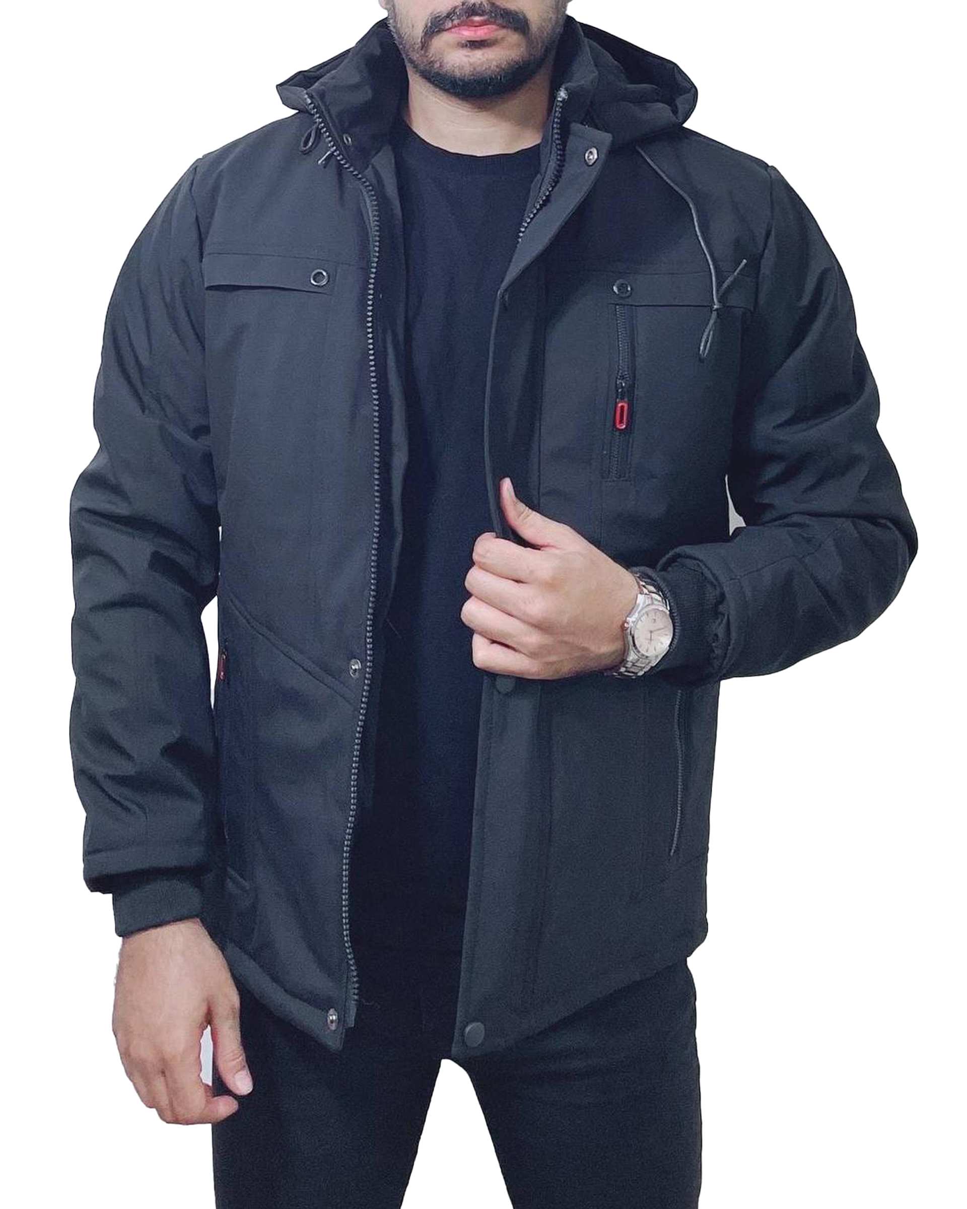 کاپشن مردانه دولایه مشکی دیورسو Diverso مدل لاینر کد 4805