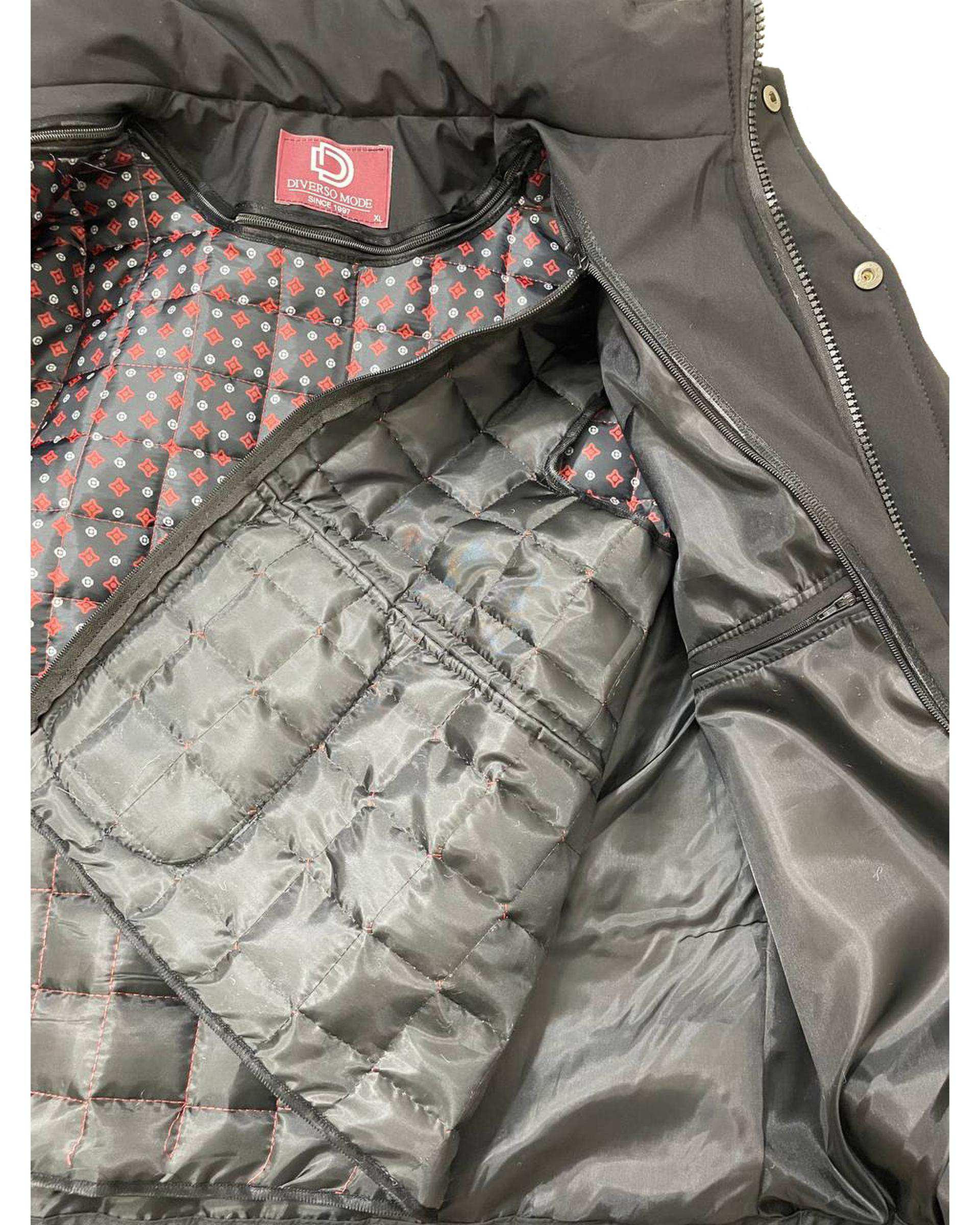 کاپشن مردانه دولایه مشکی دیورسو Diverso مدل لاینر کد 4805