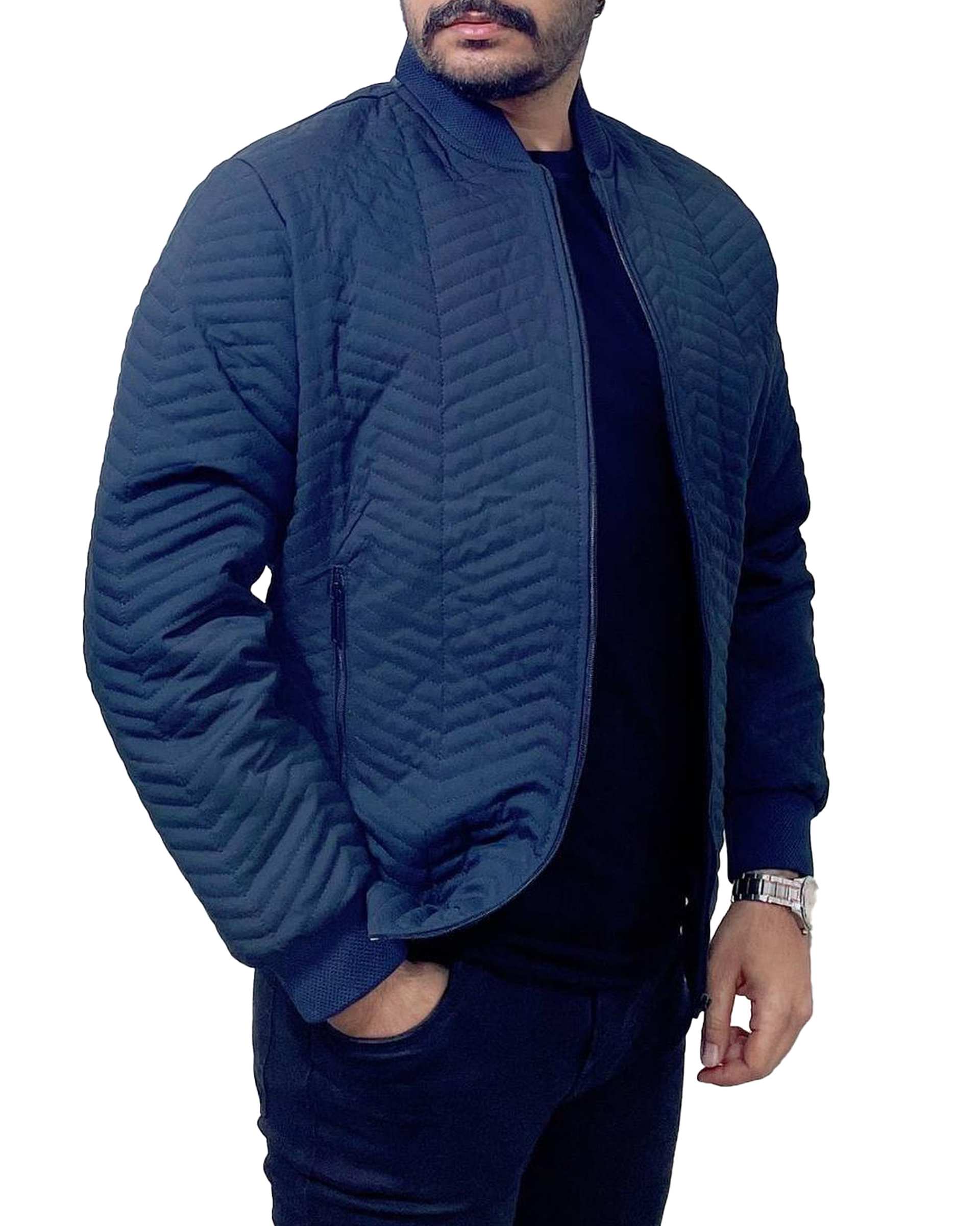 کاپشن مردانه پنبه دوزی سرمه ای دیورسو Diverso مدل خلبانی کد 4806