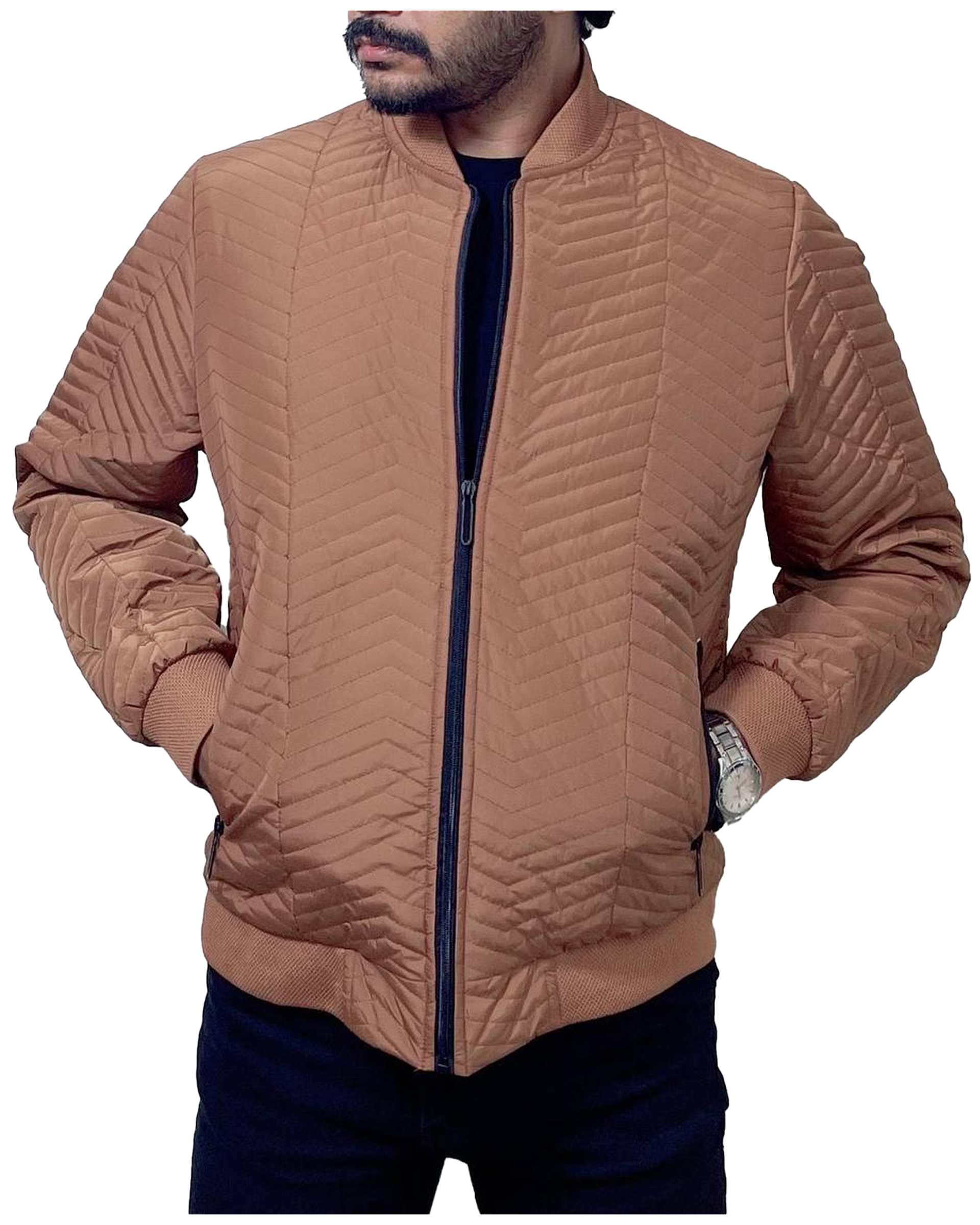 کاپشن مردانه پنبه دوزی آجری دیورسو Diverso مدل خلبانی کد 4807