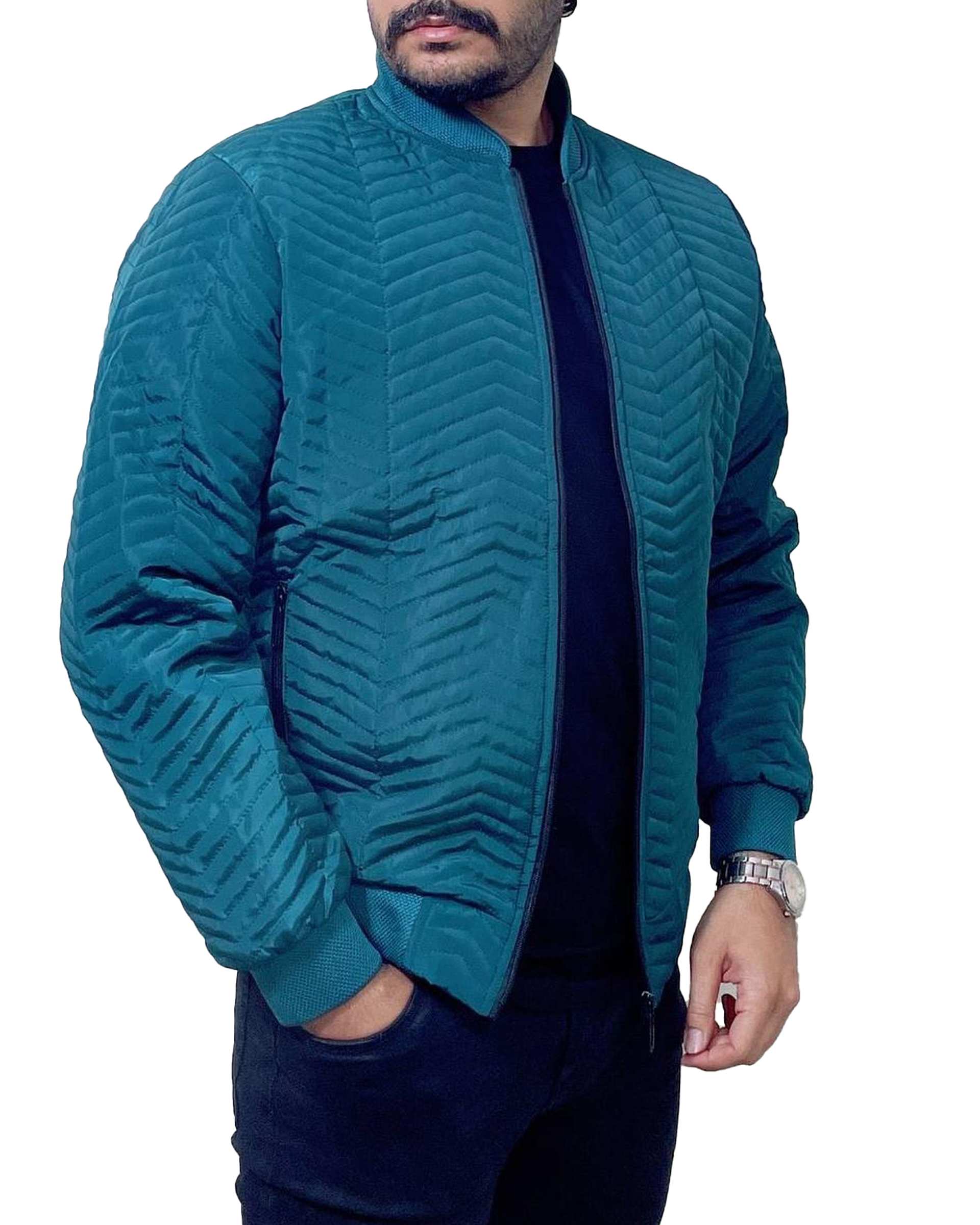 کاپشن مردانه پنبه دوزی سبز کله غازی دیورسو Diverso مدل خلبانی کد 4808