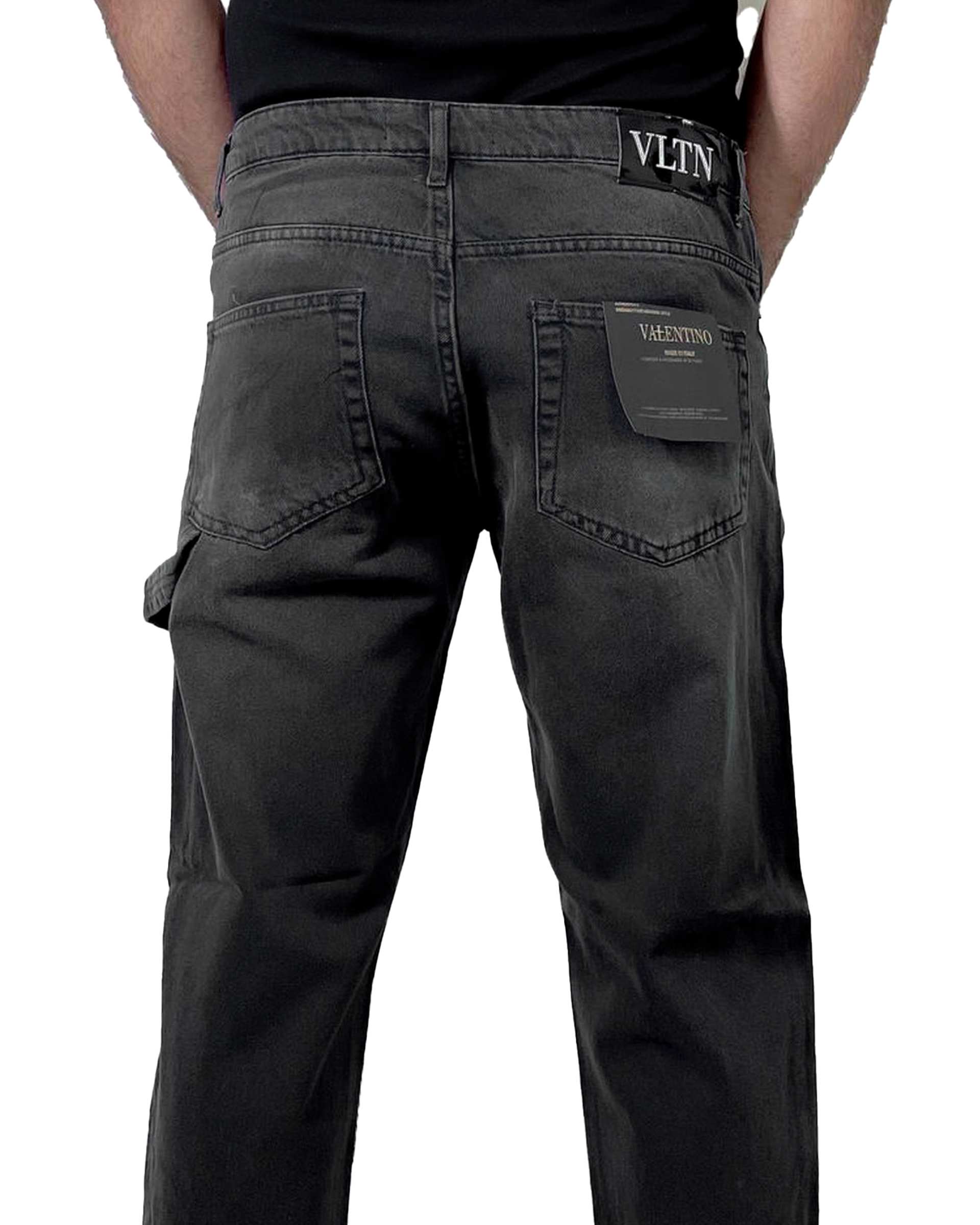 شلوار جین مردانه مام کارگو مشکی دیورسو Diverso کد 4811