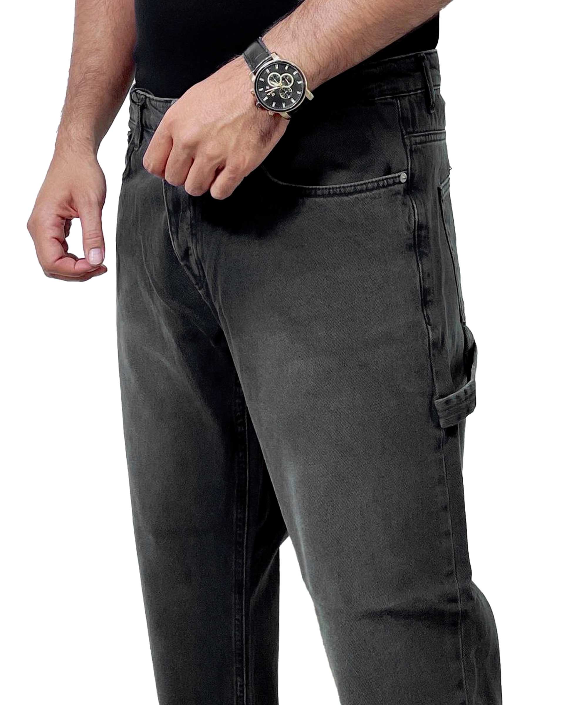 شلوار جین مردانه مام کارگو مشکی دیورسو Diverso کد 4811