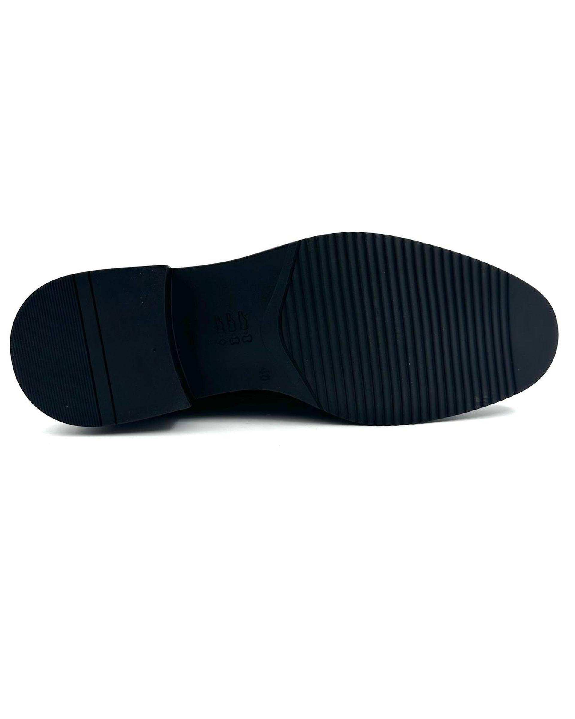 کفش چرم مردانه رسمی مشکی چرم میخچی Mikhchi Leather مدل G206