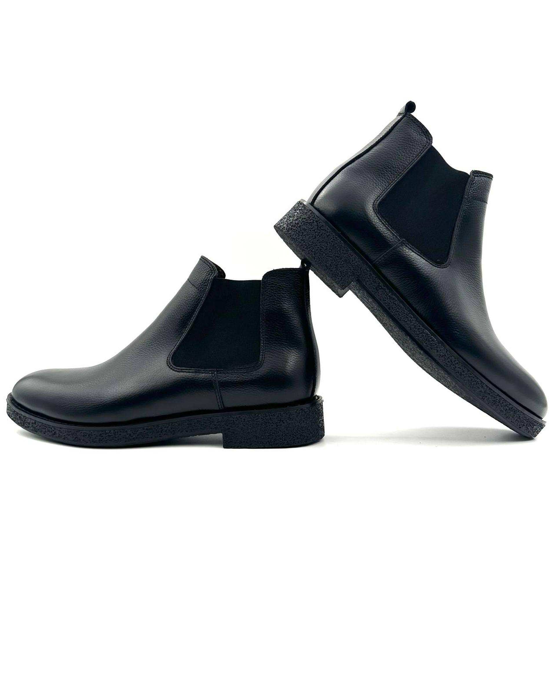 بوت چرم مردانه طبی مشکی چرم میخچی Mikhchi Leather مدل G830