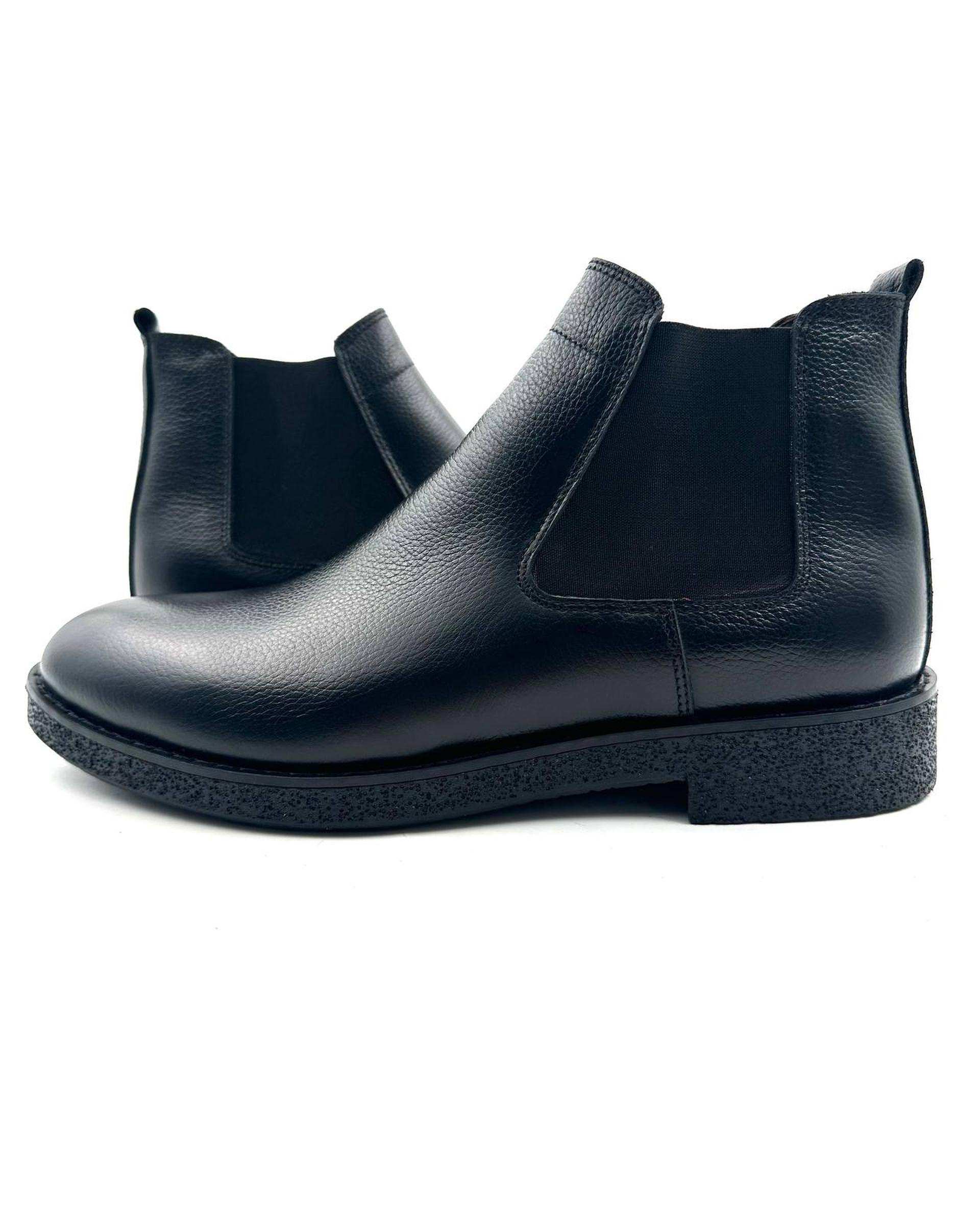 بوت چرم مردانه طبی مشکی چرم میخچی Mikhchi Leather مدل G830