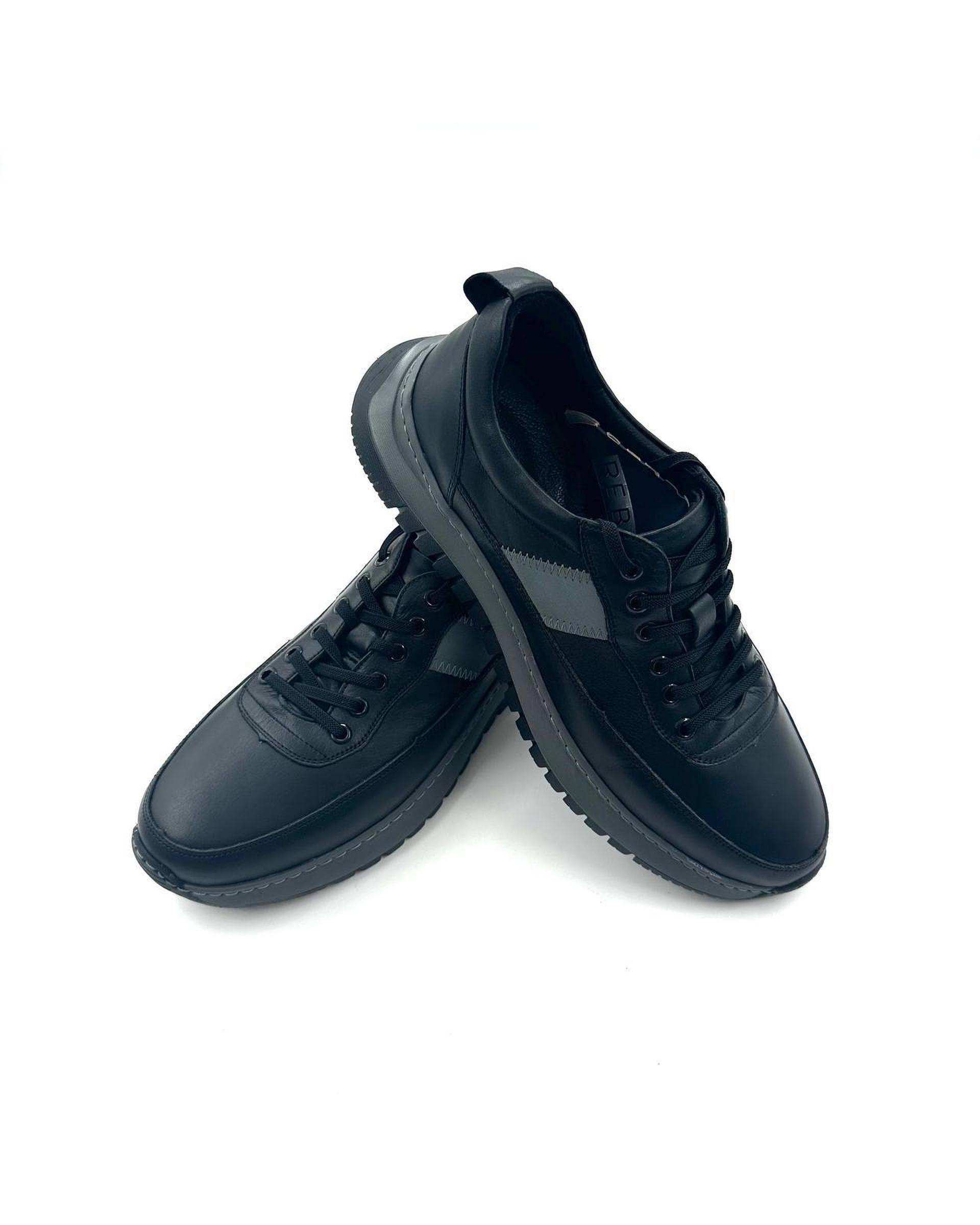 کفش چرم مردانه کژوال طبی مشکی چرم میخچی Mikhchi Leather مدل M68