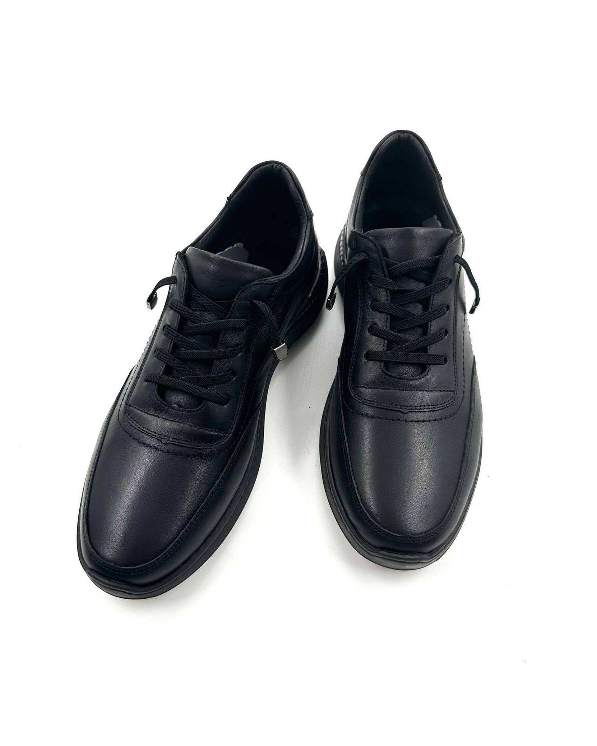 کفش چرم مردانه کژوال طبی مشکی چرم میخچی Mikhchi Leather مدل M82