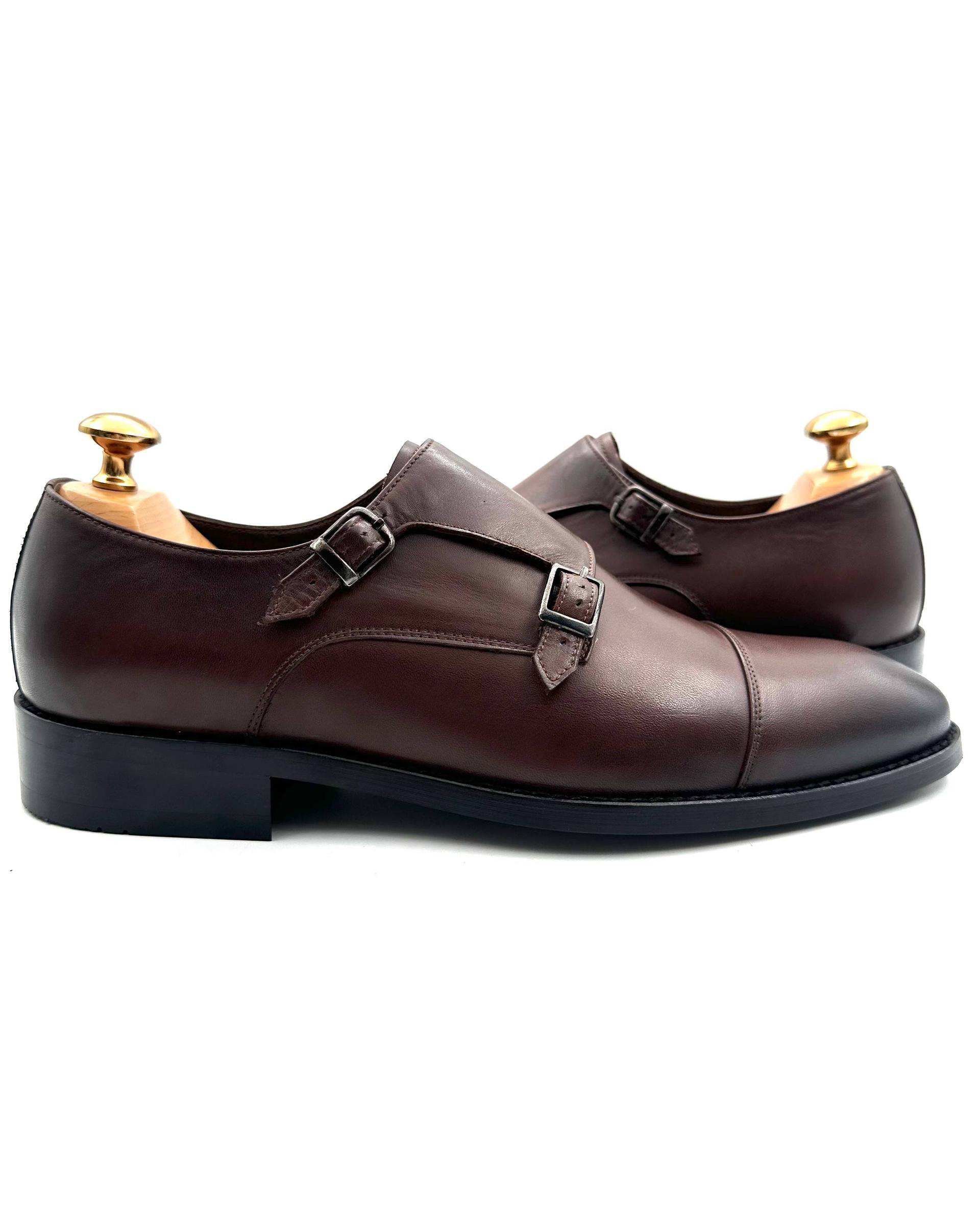 کفش چرم مردانه رسمی دست دوز قهوه ای چرم میخچی Mikhchi Leather مدل M115