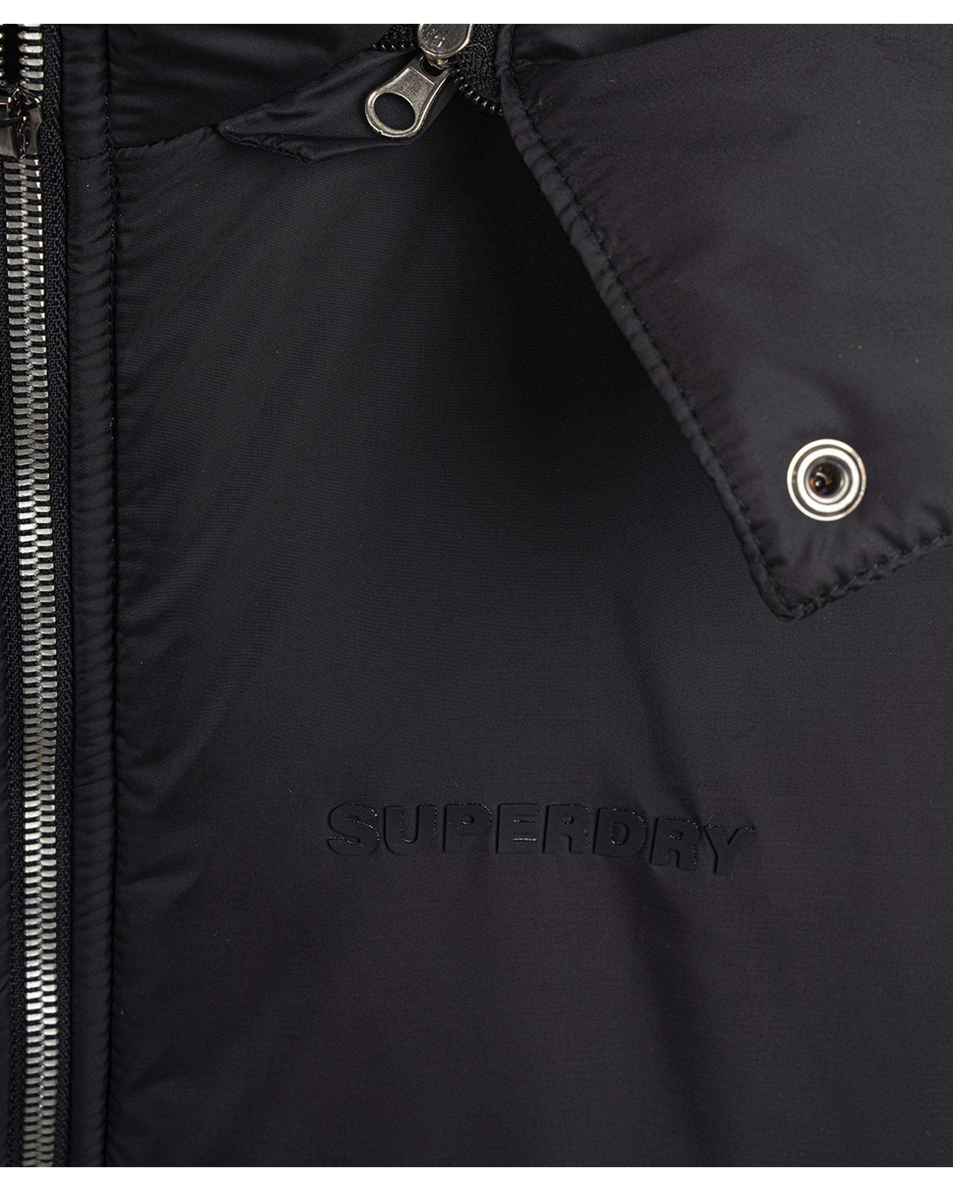 کاپشن بلند زنانه کلاه دار مشکی سوپردرای Superdry کد 6616007