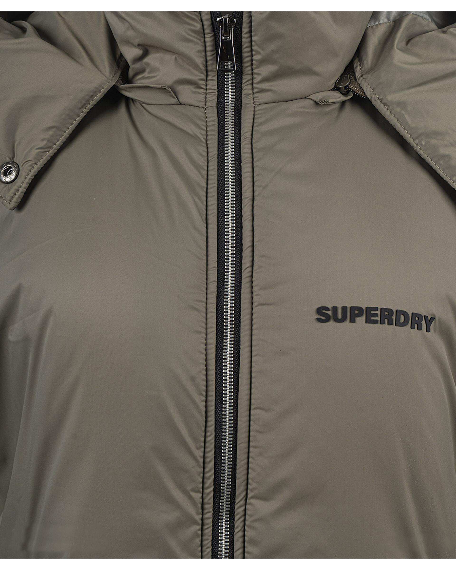 کاپشن بلند زنانه کلاه دار سبز سوپردرای Superdry کد 6616007