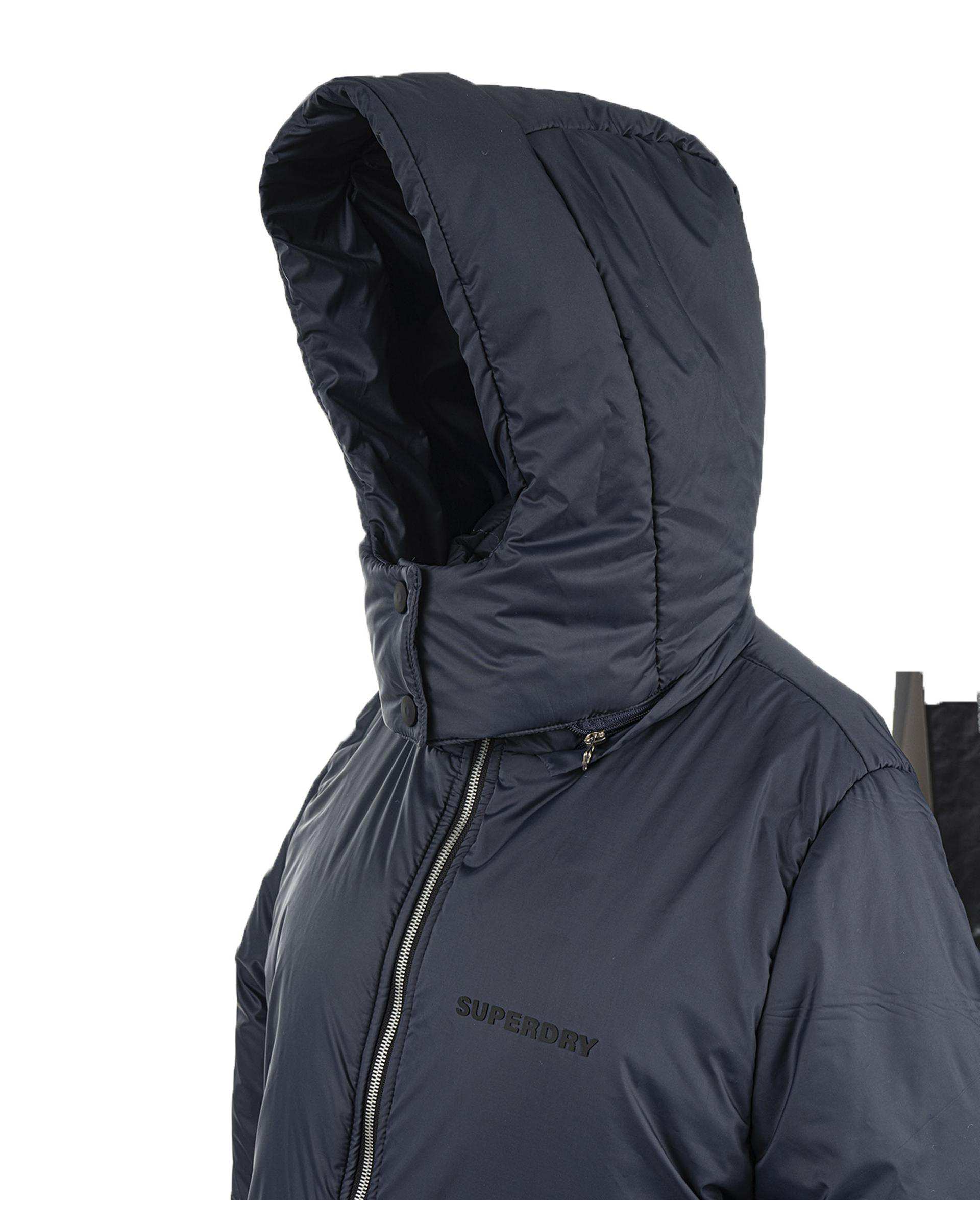 کاپشن بلند زنانه کلاه دار سرمه ای سوپردرای Superdry کد 6616007