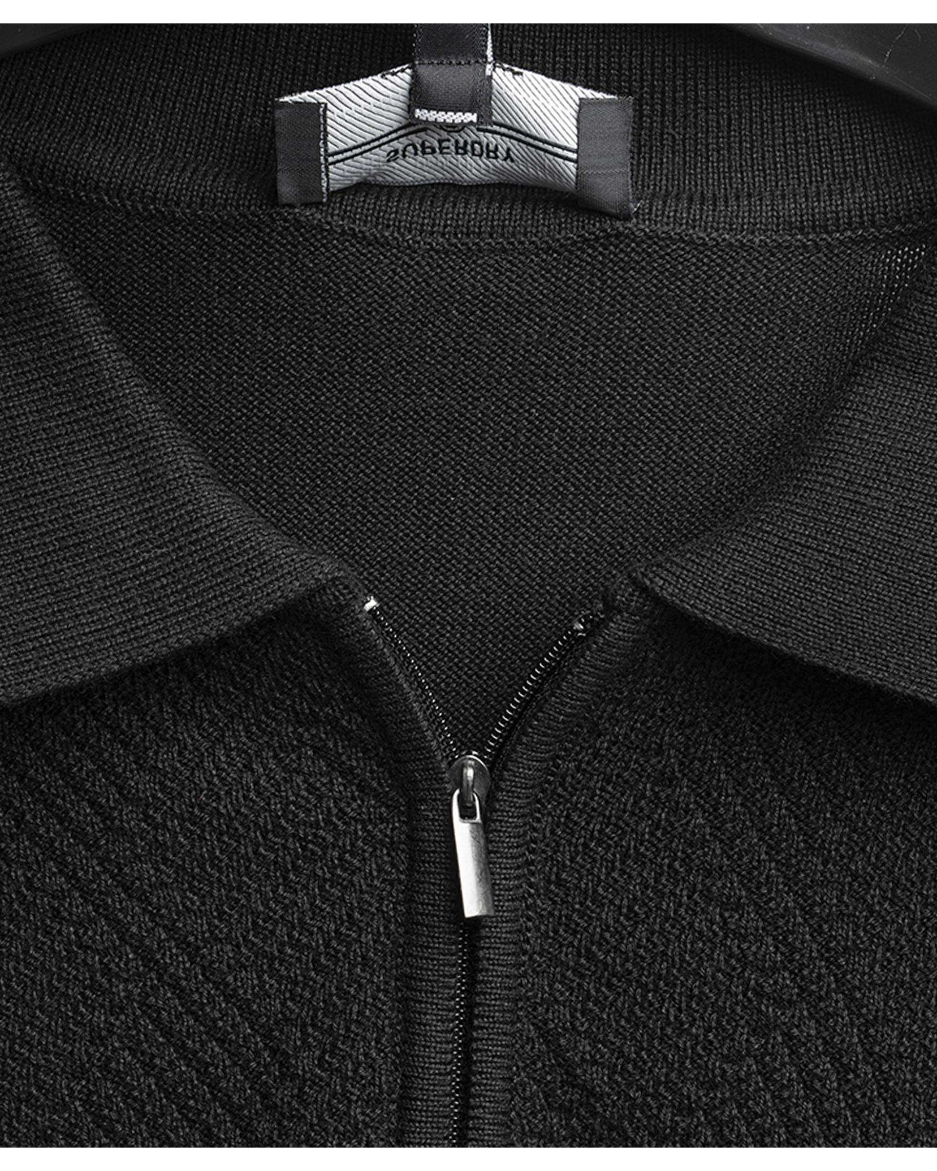 پلیور مردانه نیم زیپ مشکی سوپردرای Superdry کد 7626005