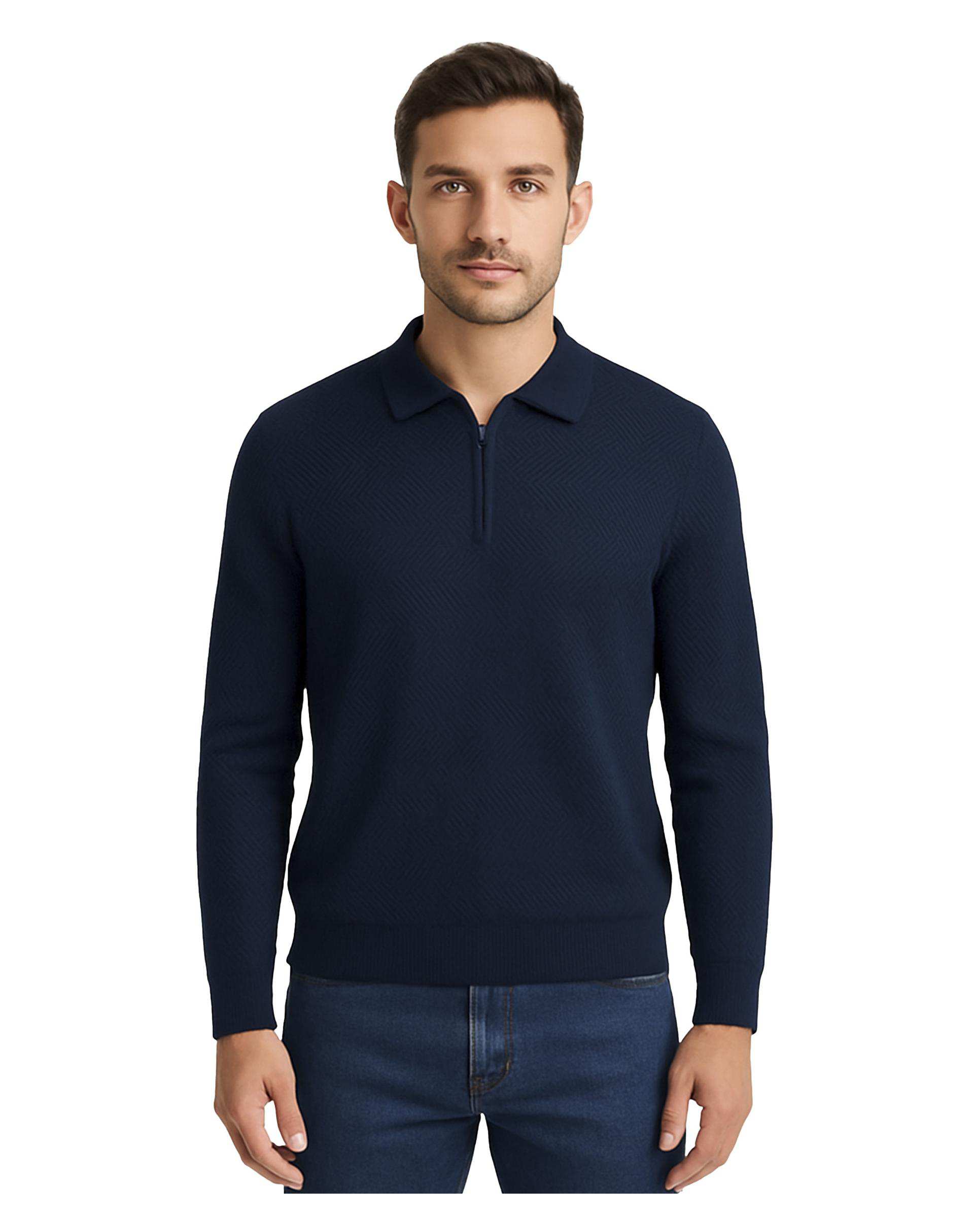 پلیور مردانه نیم زیپ سرمه ای سوپردرای Superdry کد 7626005