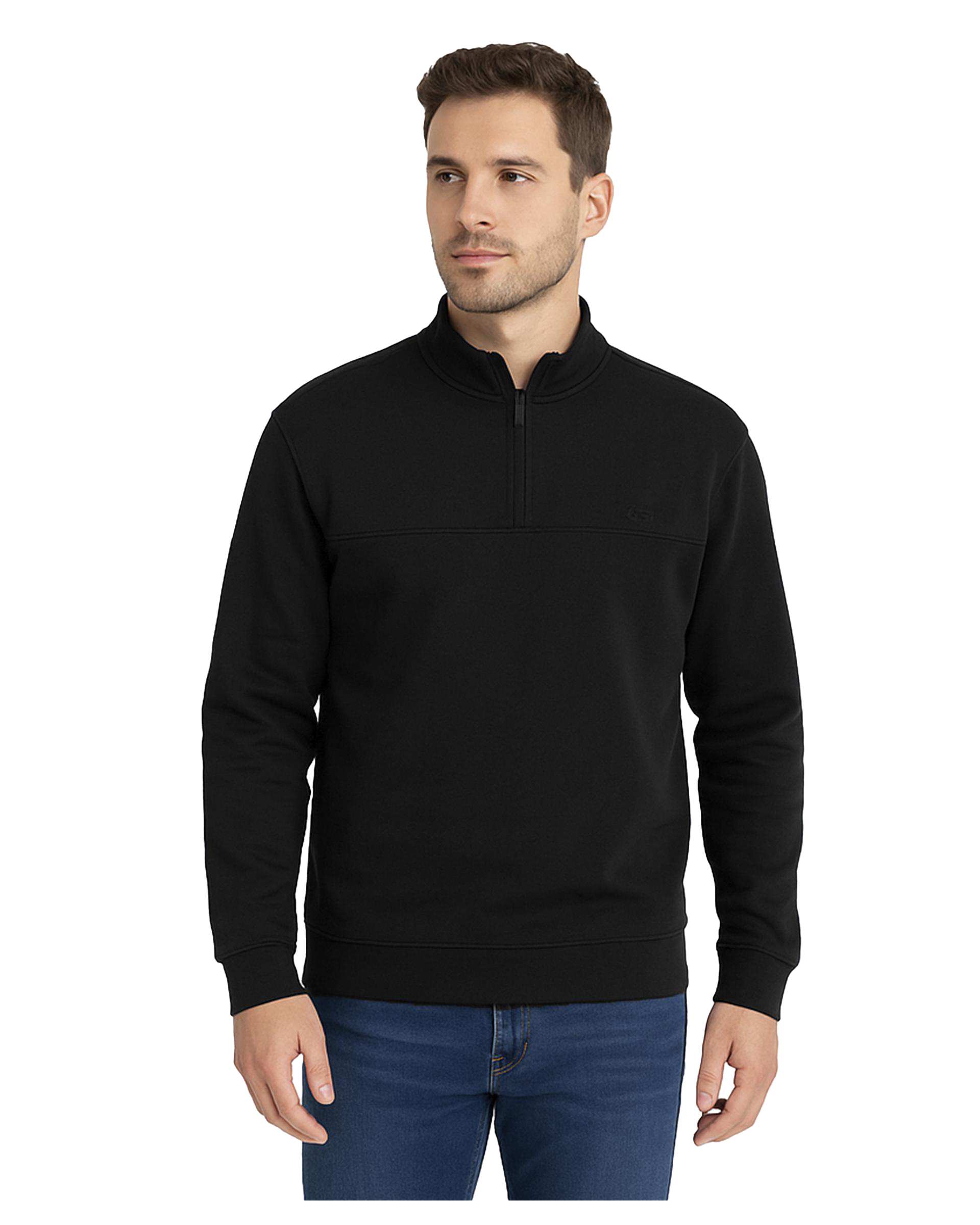 سویشرت مردانه نیم زیپ مشکی سوپردرای Superdry کد 7626006