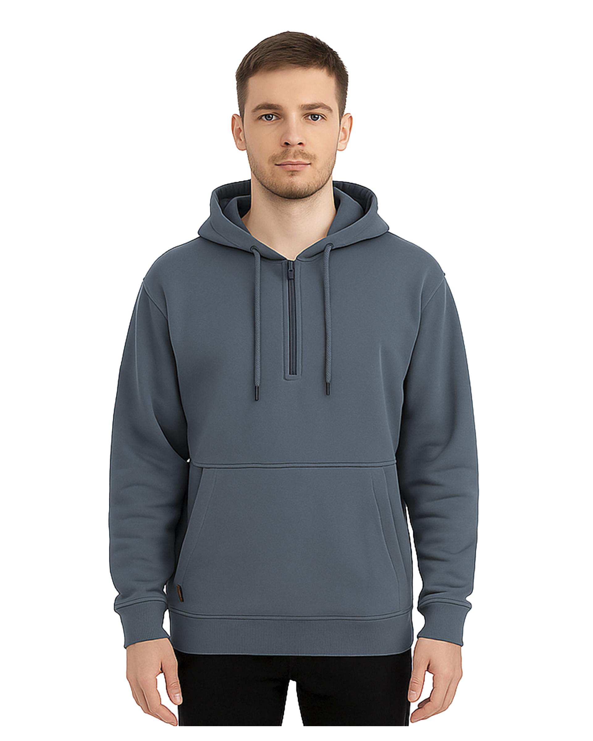 هودی مردانه کلاه دار نیم زیپ طوسی سوپردرای Superdry کد 7626009