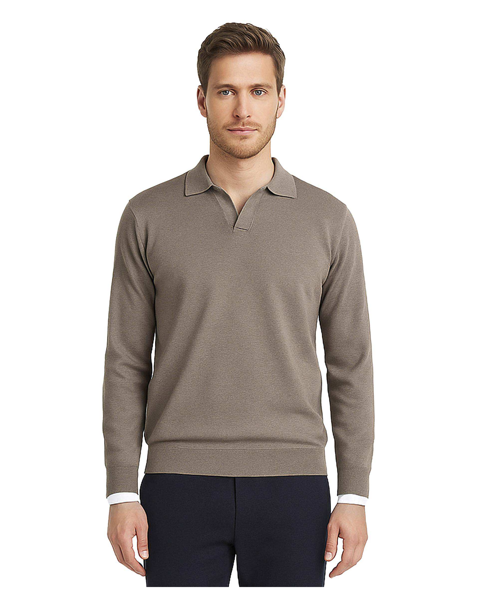 پلیور مردانه یقه شکاری قهوه ای سوپردرای Superdry کد 7636000