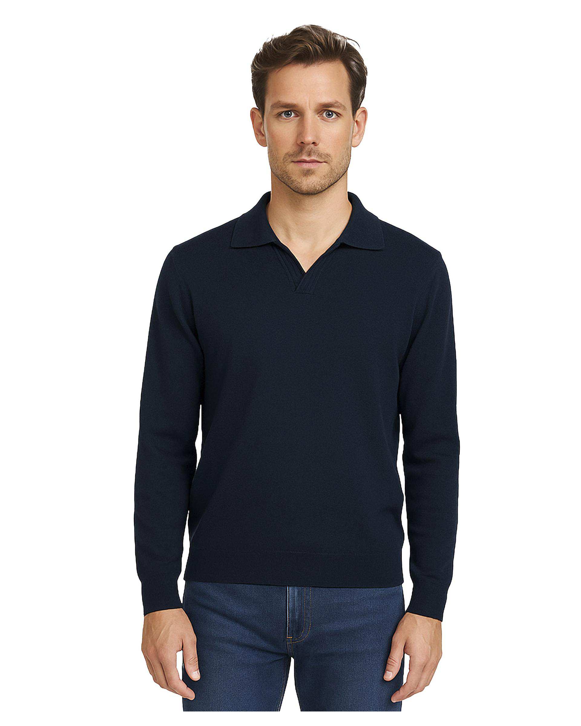 پلیور مردانه یقه شکاری سرمه ای سوپردرای Superdry کد 7636000