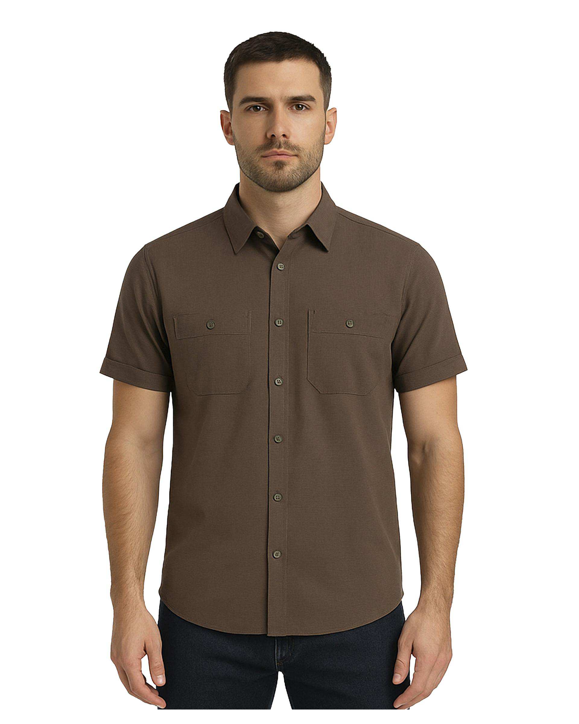 پیراهن مردانه آستین کوتاه قهوه ای سوپردرای Superdry کد M13S53303C