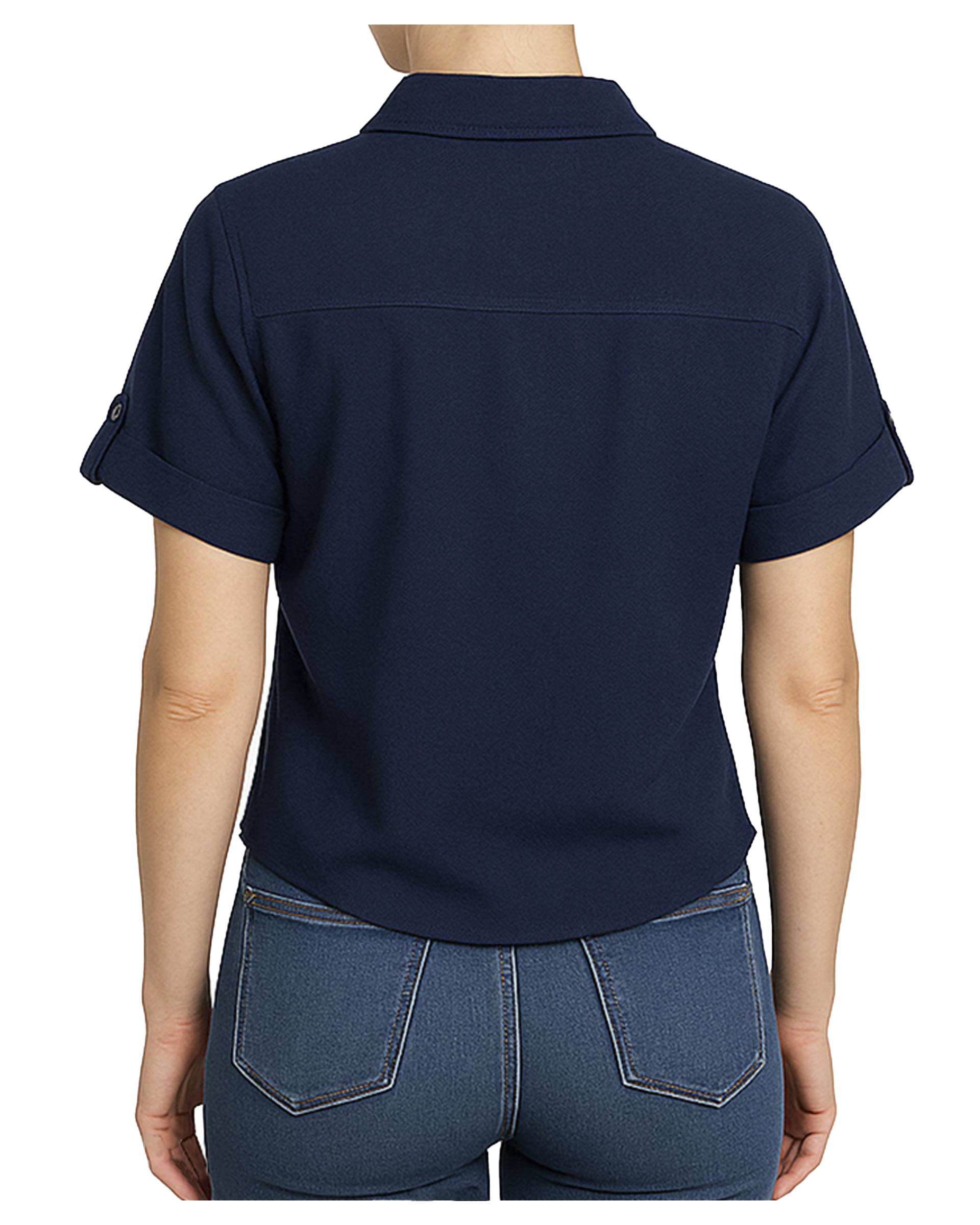 شومیز زنانه آستین کوتاه سرمه ای سوپردرای Superdry کد W13S53304C