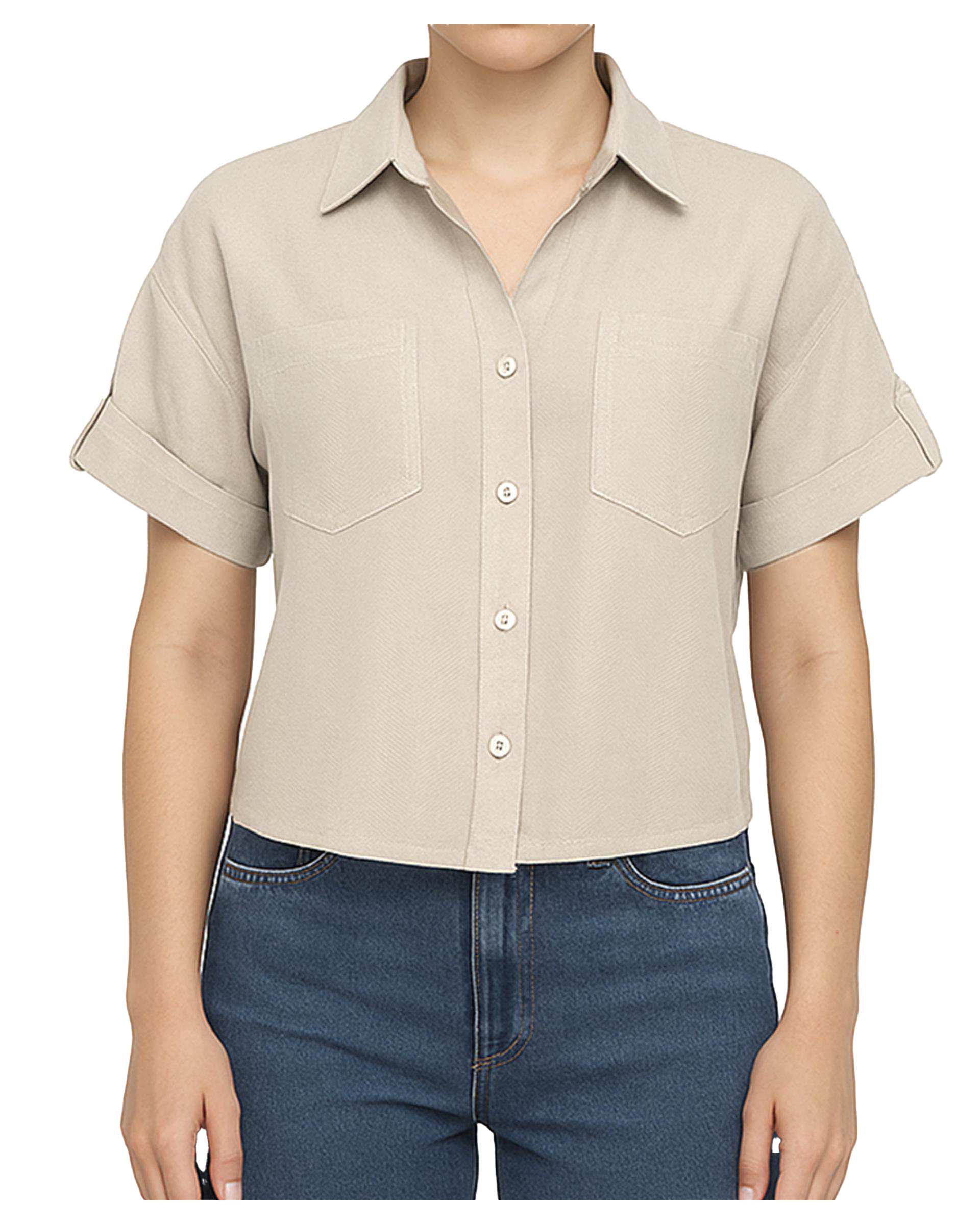 شومیز زنانه آستین کوتاه کرم سوپردرای Superdry کد W13S53304C