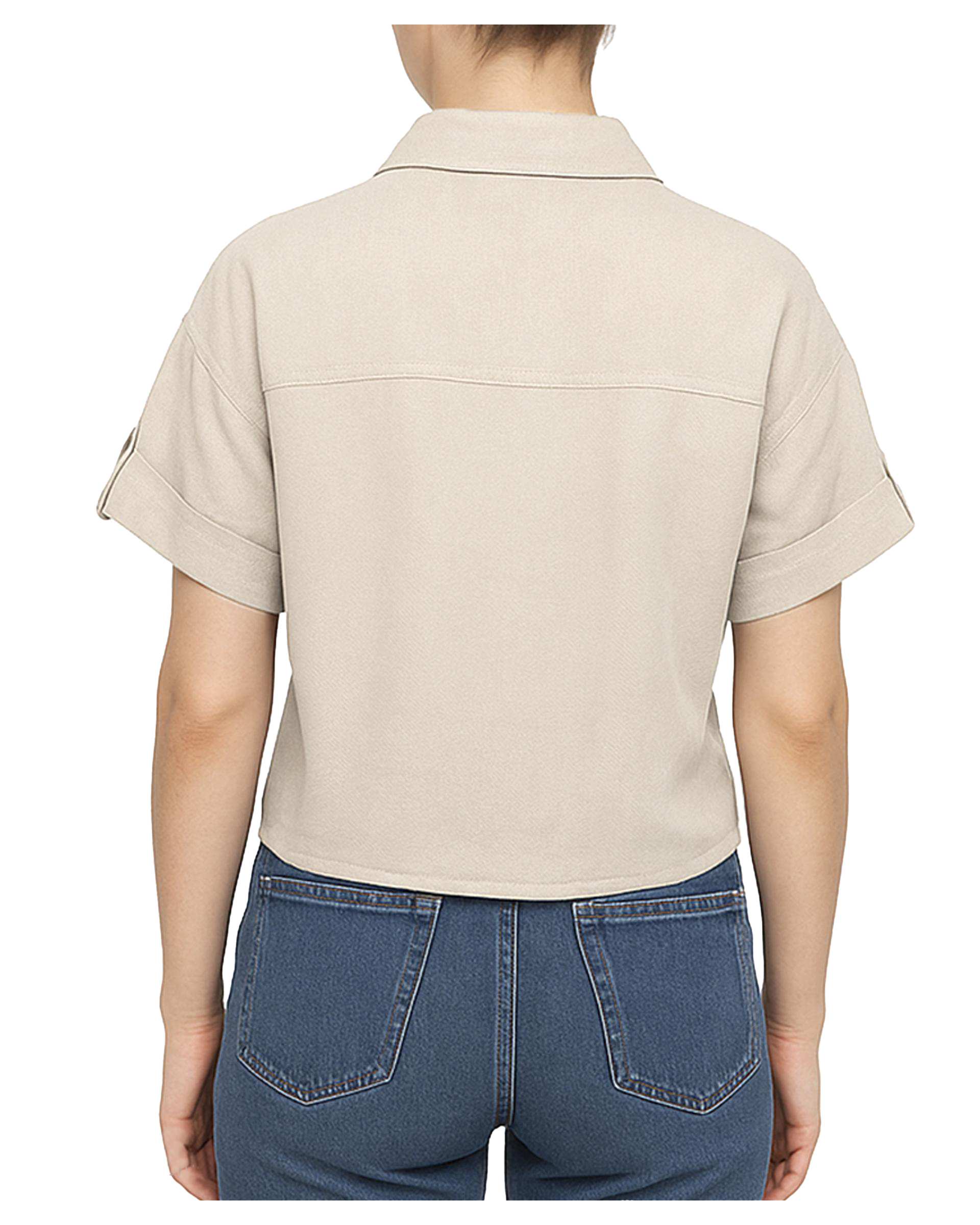 شومیز زنانه آستین کوتاه کرم سوپردرای Superdry کد W13S53304C