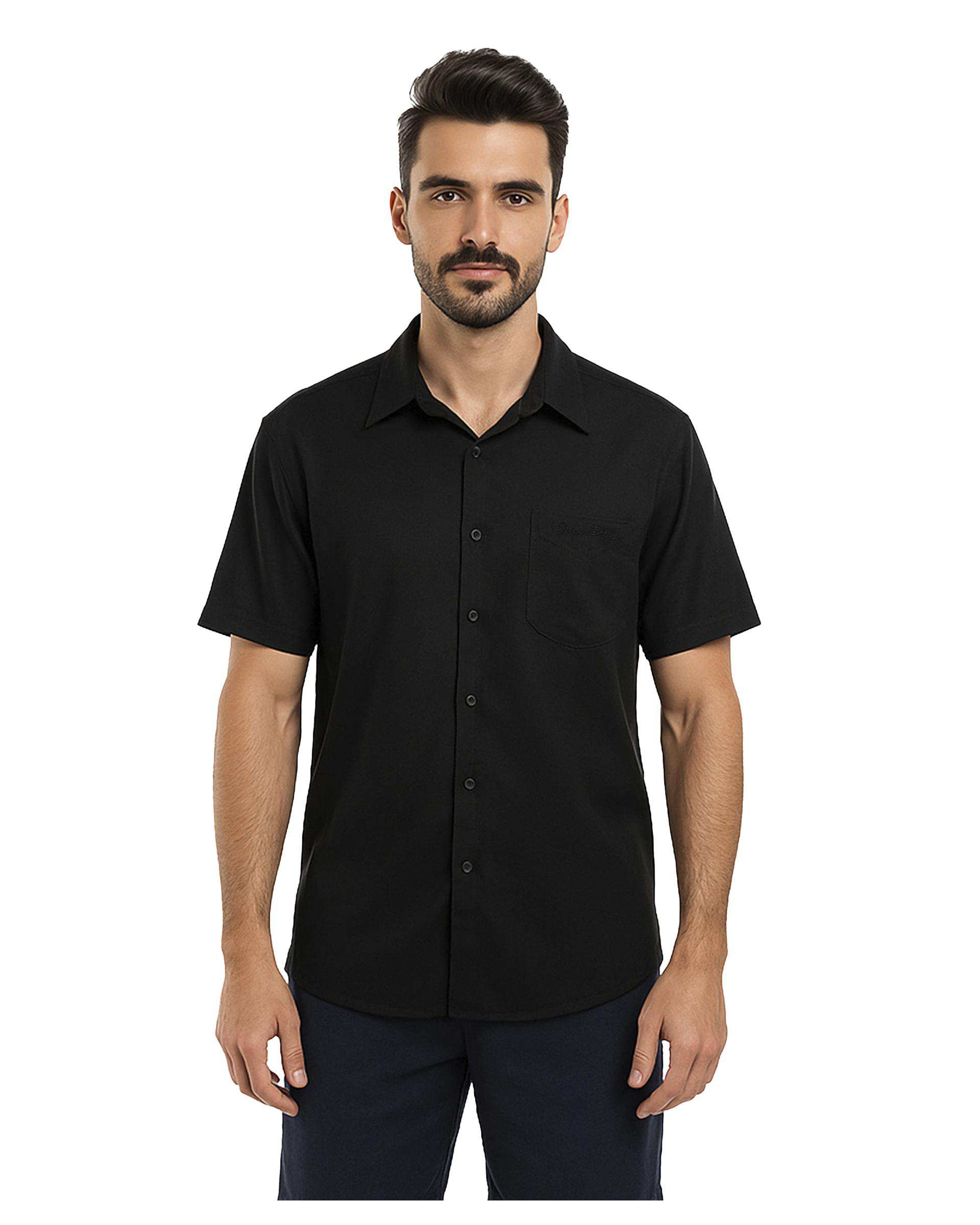 پیراهن مردانه آستین کوتاه مشکی سوپردرای Superdry کد M13S55001C