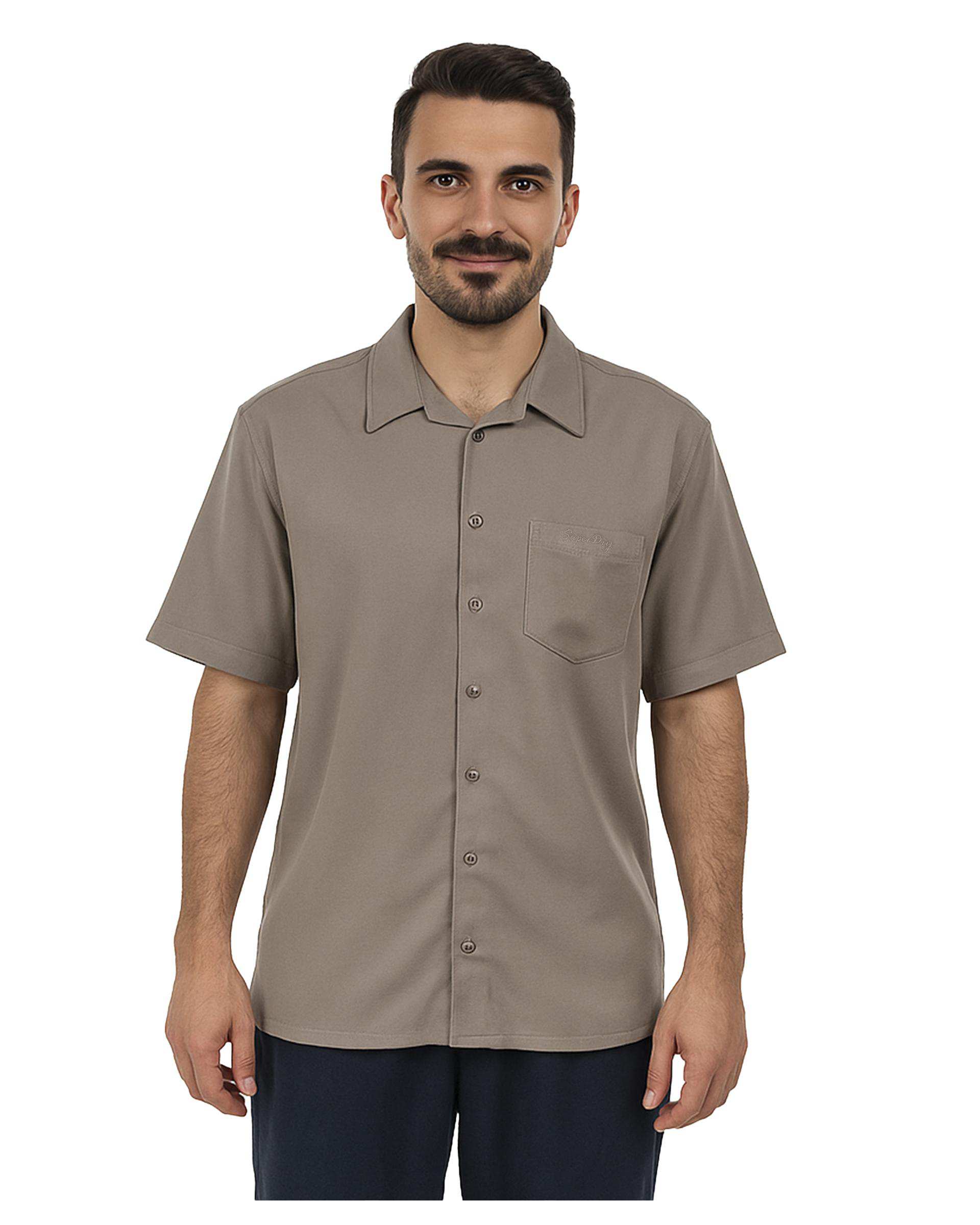 پیراهن مردانه آستین کوتاه خاکی سوپردرای Superdry کد M13S55001C